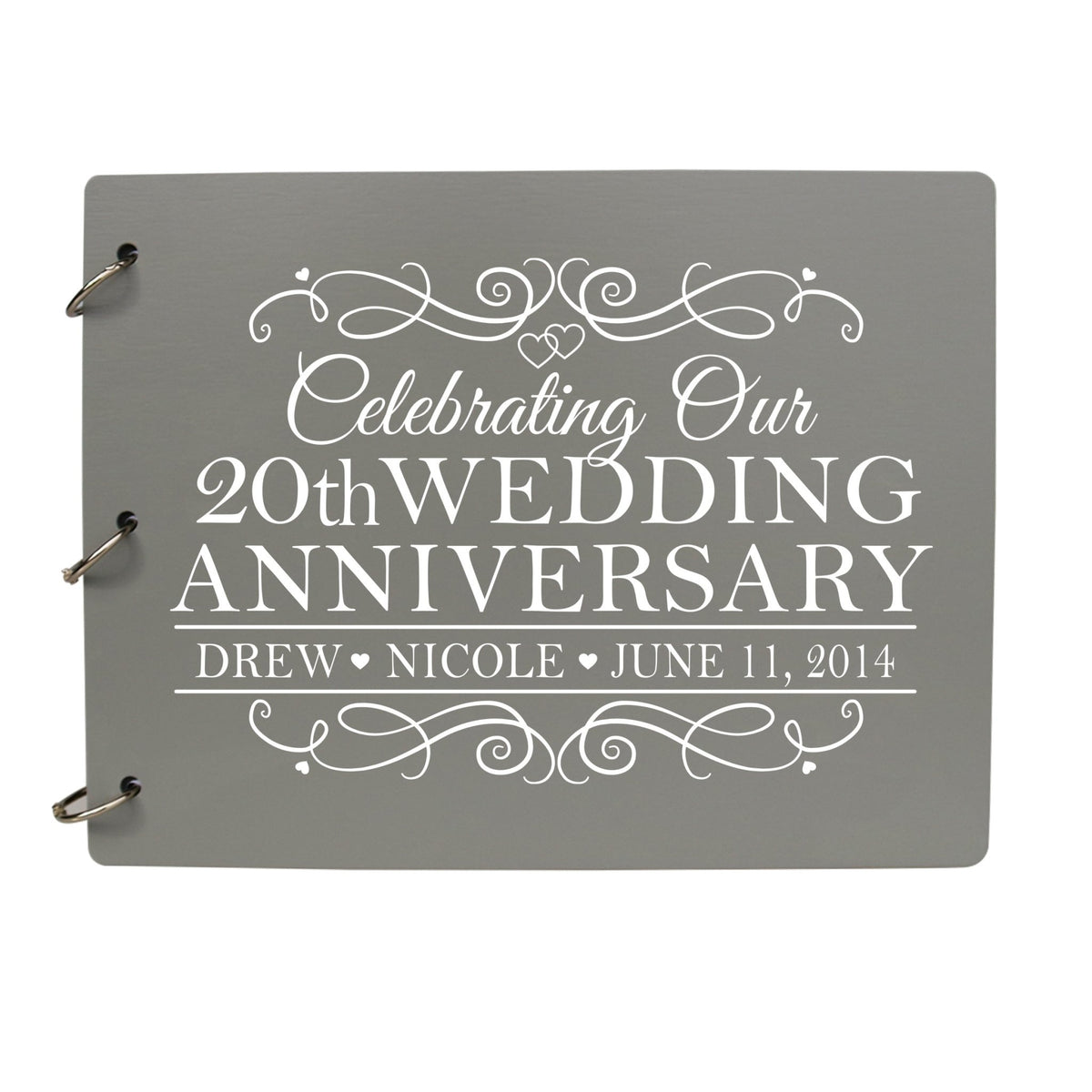 Personalized 20th Wedding Anniversary Guestbook - LifeSong Milestones