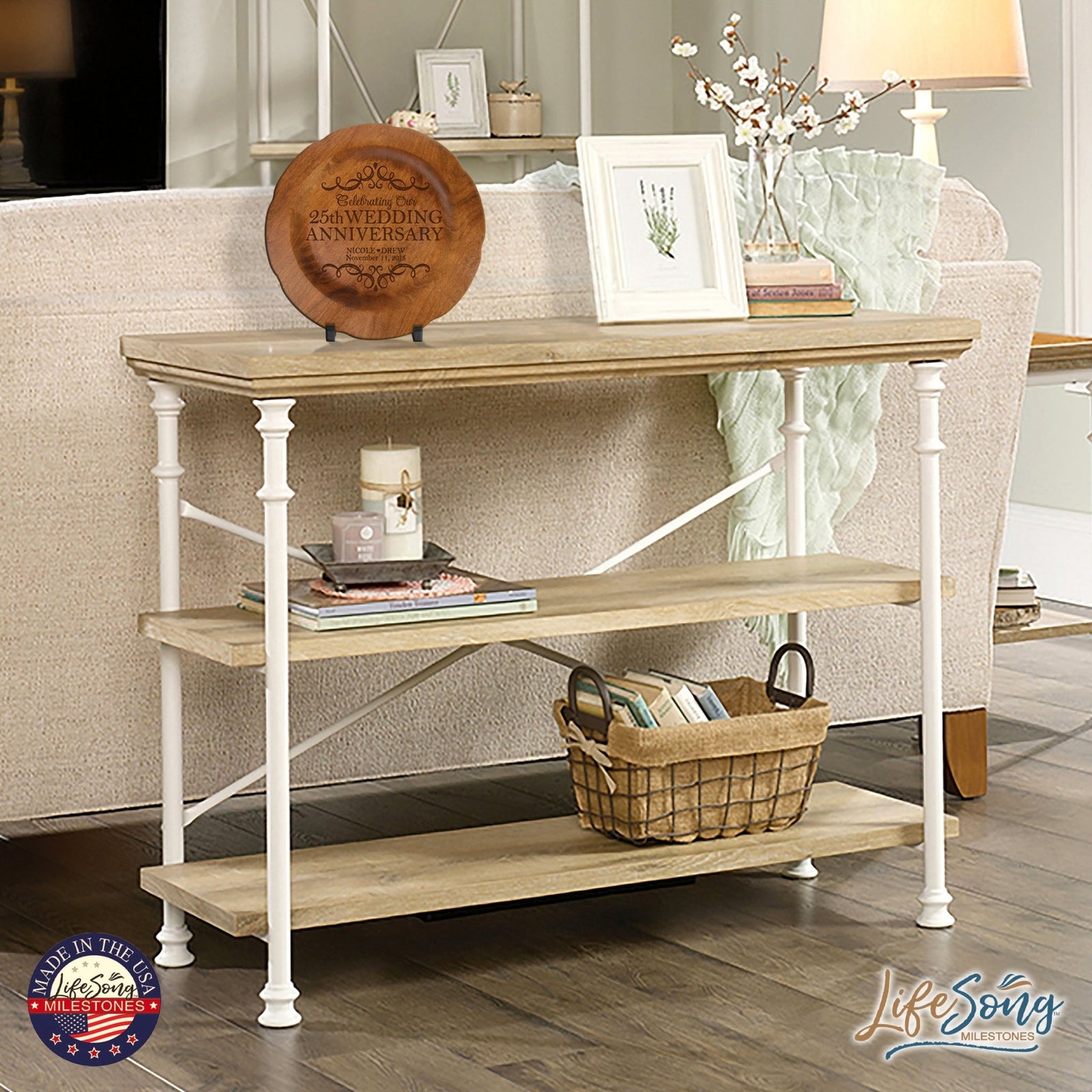 Personalized 25th Wedding Anniversary Decorative Plate - Celebrating - LifeSong Milestones