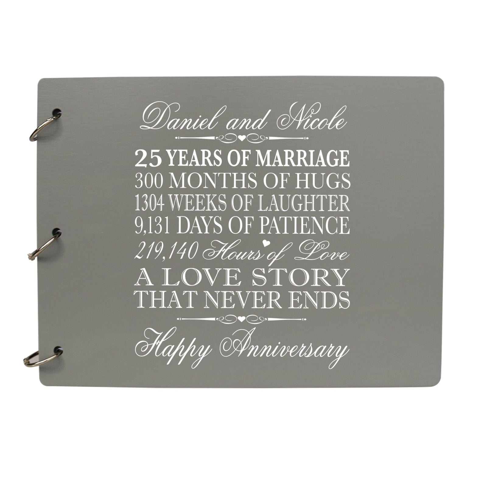 Personalized 25th Wedding Anniversary Guestbook - LifeSong Milestones