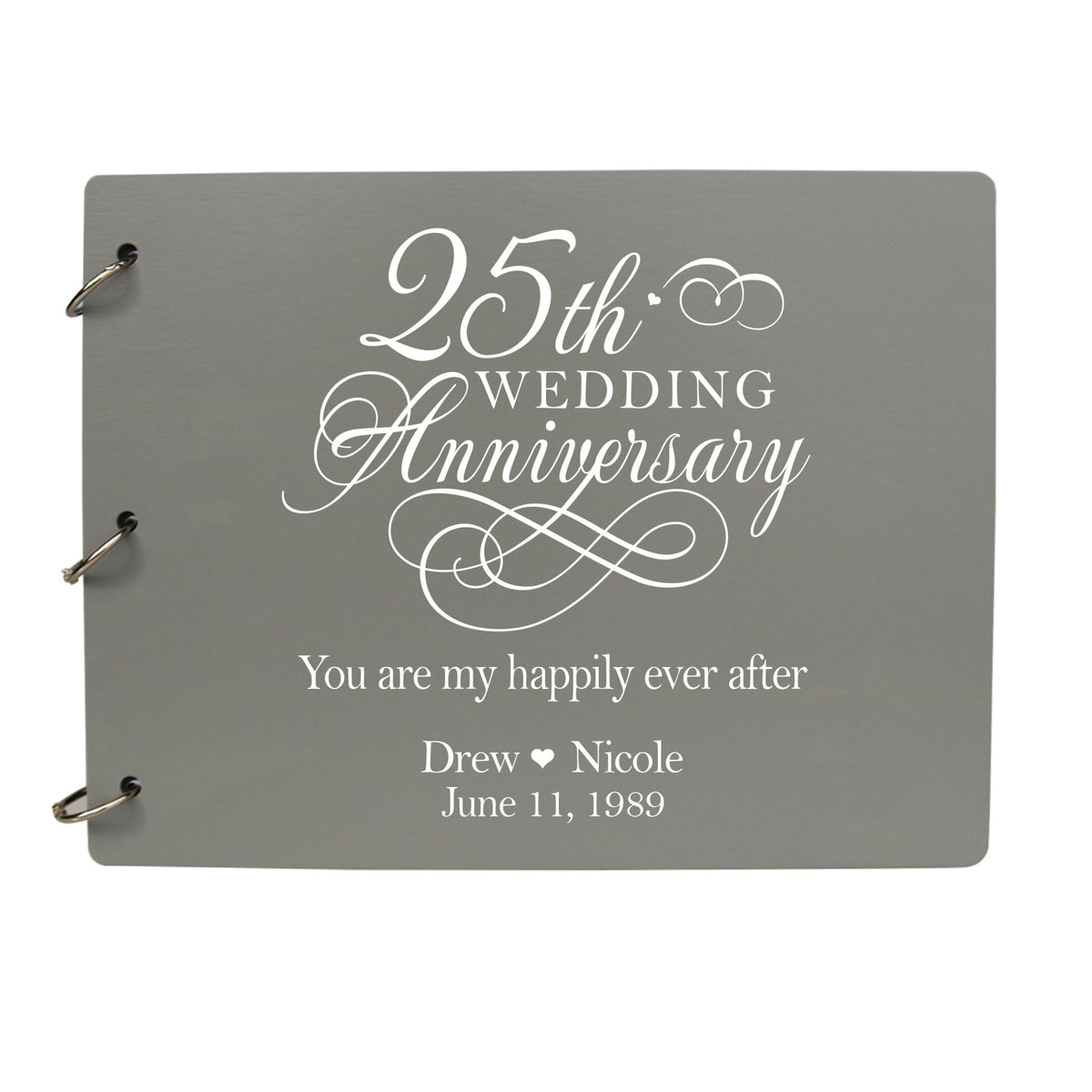 Personalized 25th Wedding Anniversary Guestbook - LifeSong Milestones