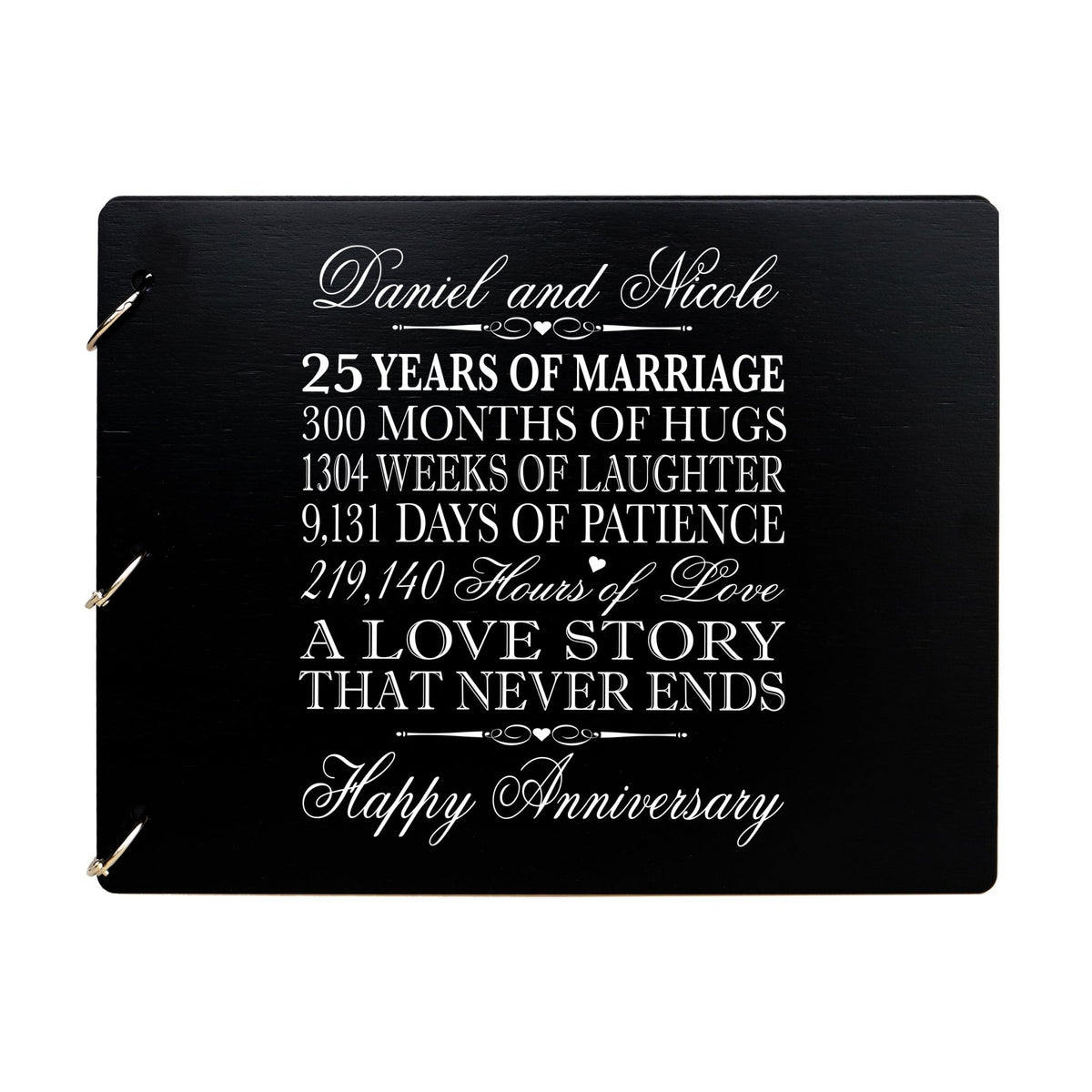 Personalized 25th Wedding Anniversary Guestbook - LifeSong Milestones