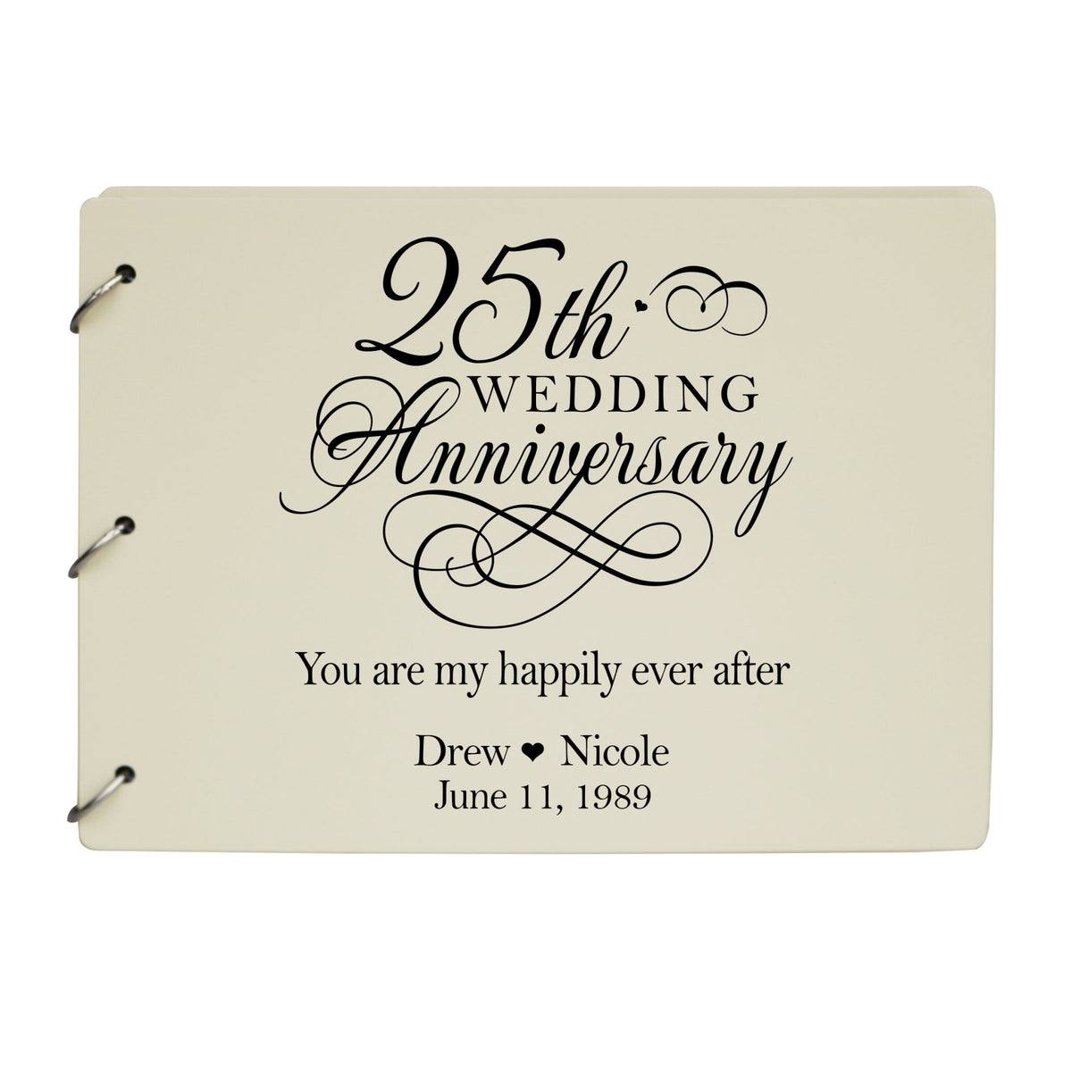 Personalized 25th Wedding Anniversary Guestbook - LifeSong Milestones