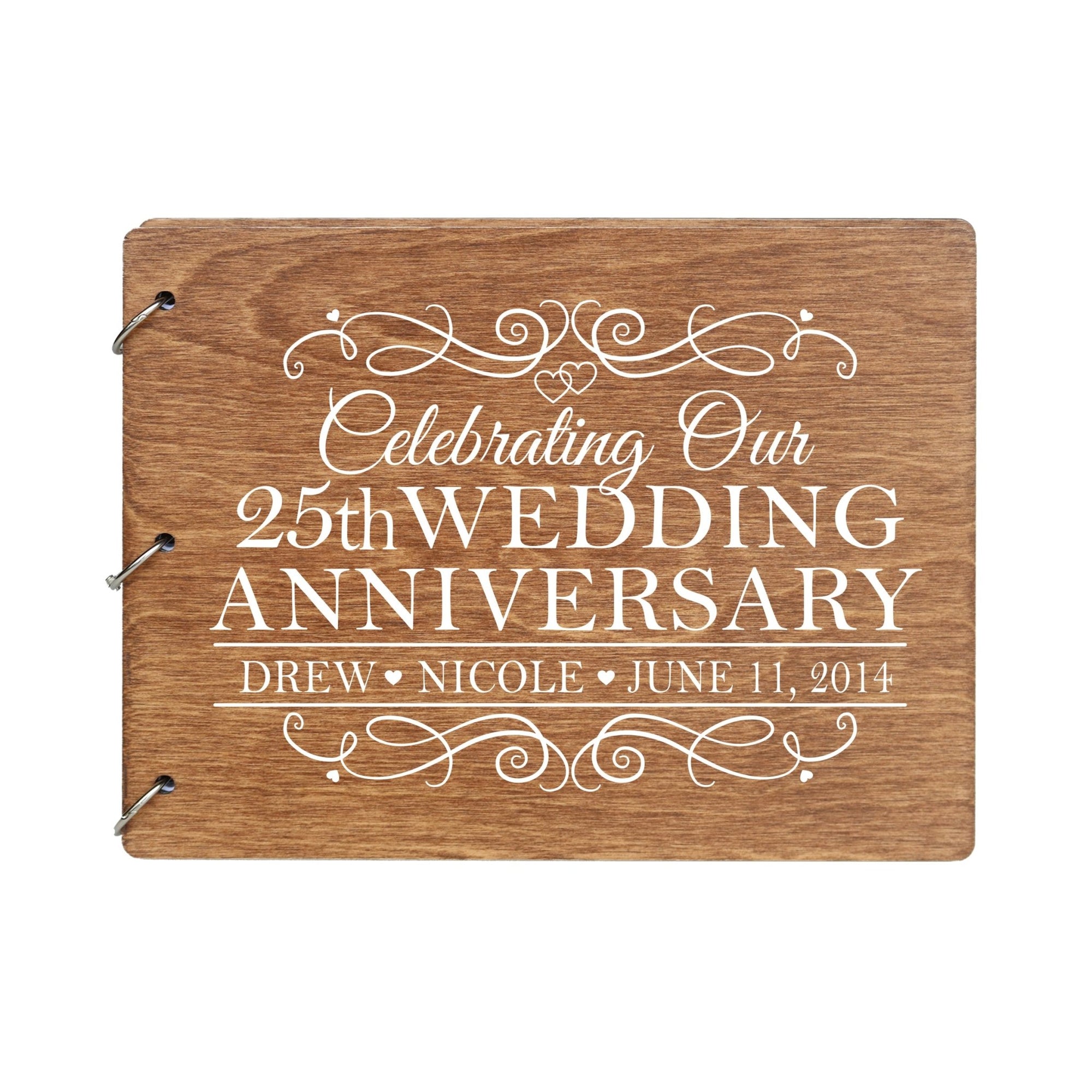 Personalized 25th Wedding Anniversary Guestbook - LifeSong Milestones