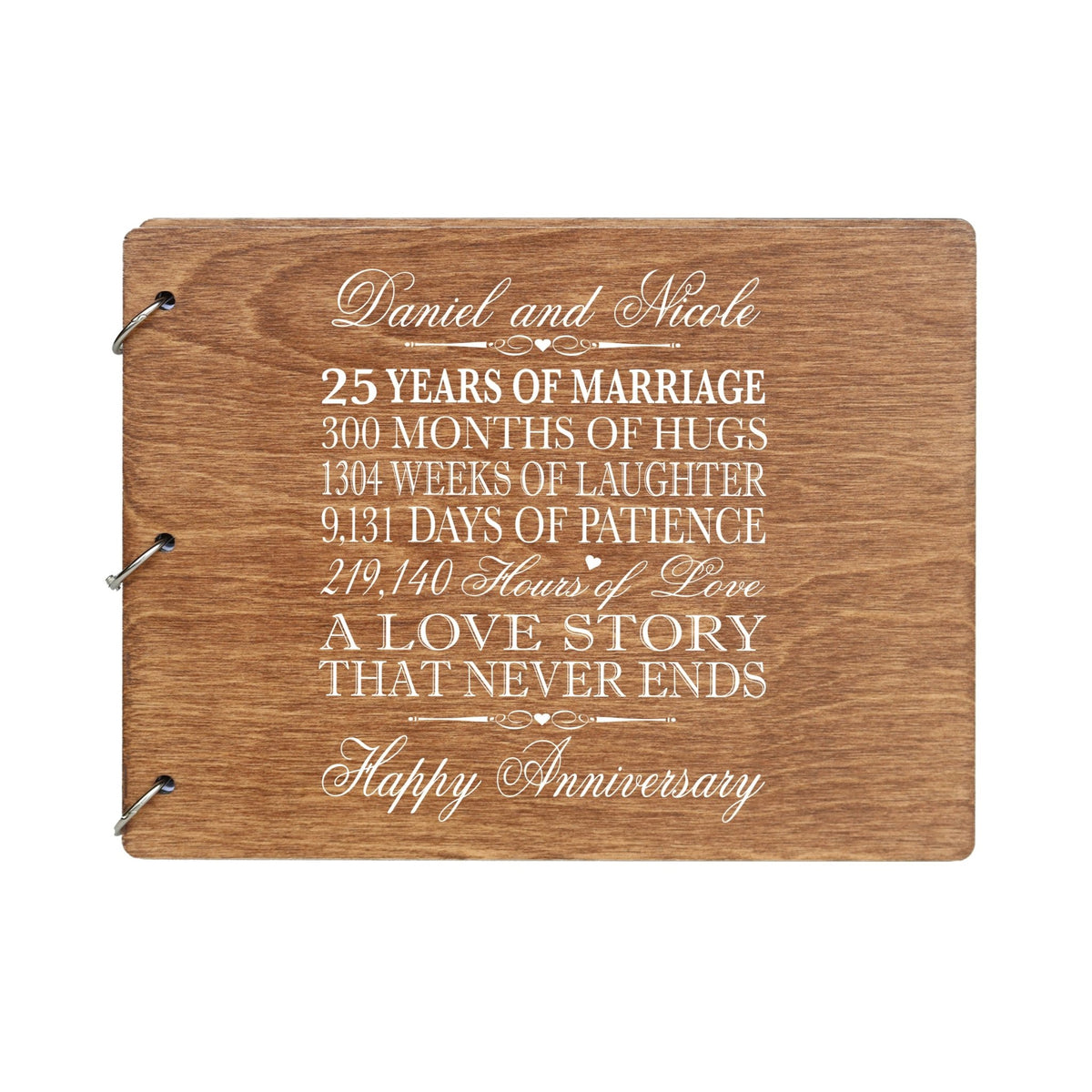 Personalized 25th Wedding Anniversary Guestbook - LifeSong Milestones