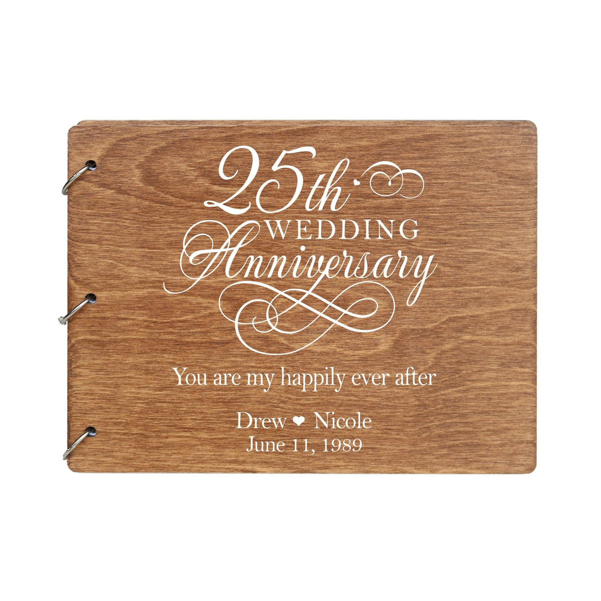 Personalized 25th Wedding Anniversary Guestbook - LifeSong Milestones