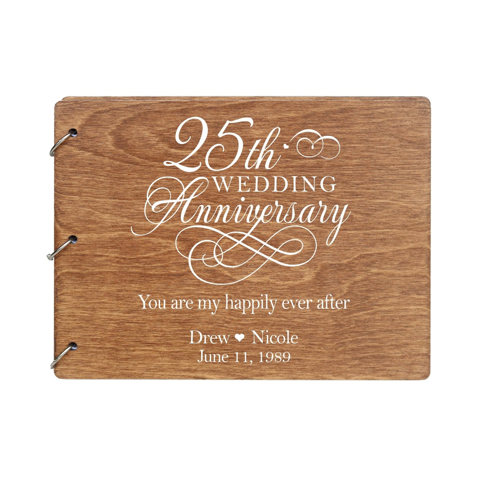 Personalized 25th Wedding Anniversary Guestbook - LifeSong Milestones
