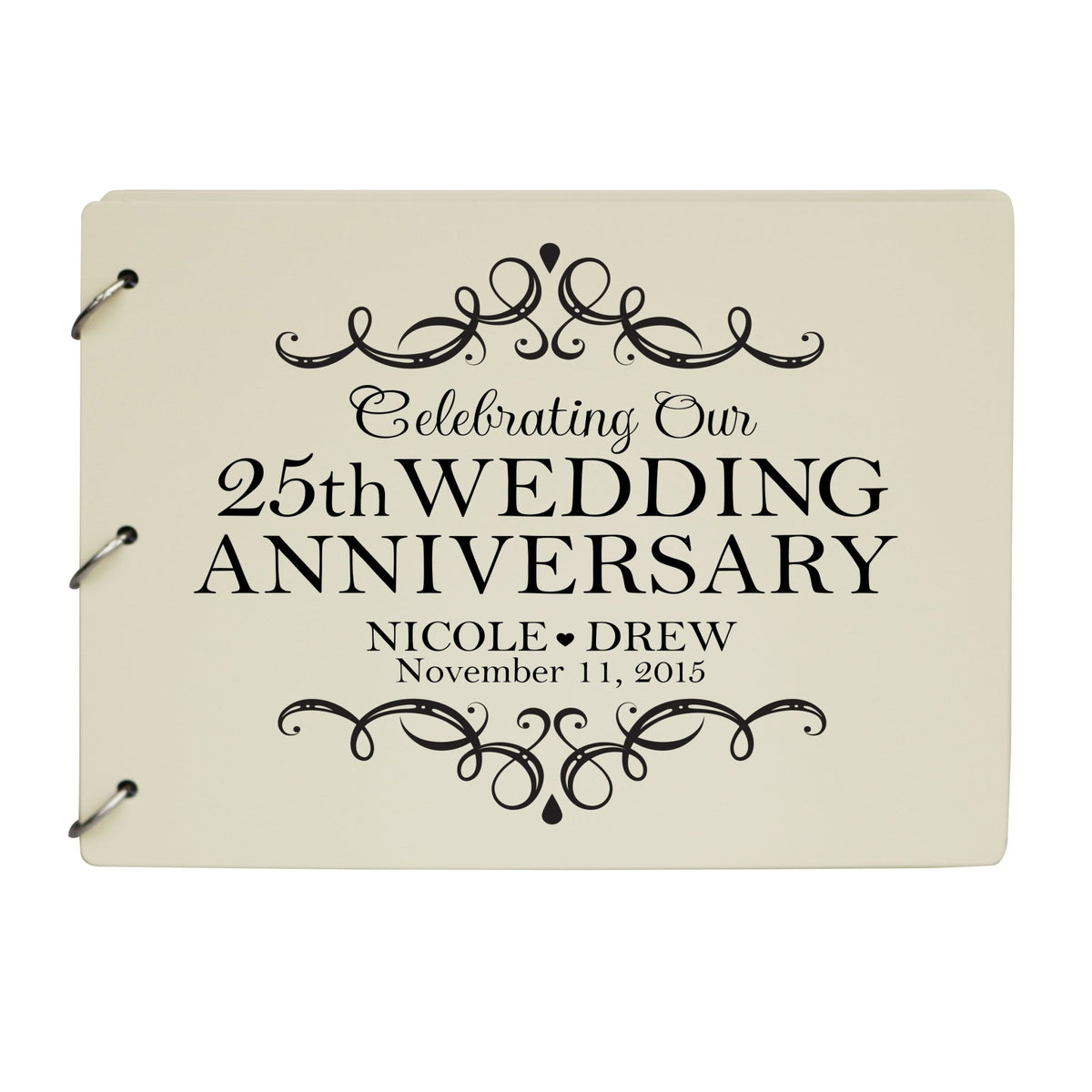 Personalized 25th Wedding Anniversary Guestbook - LifeSong Milestones