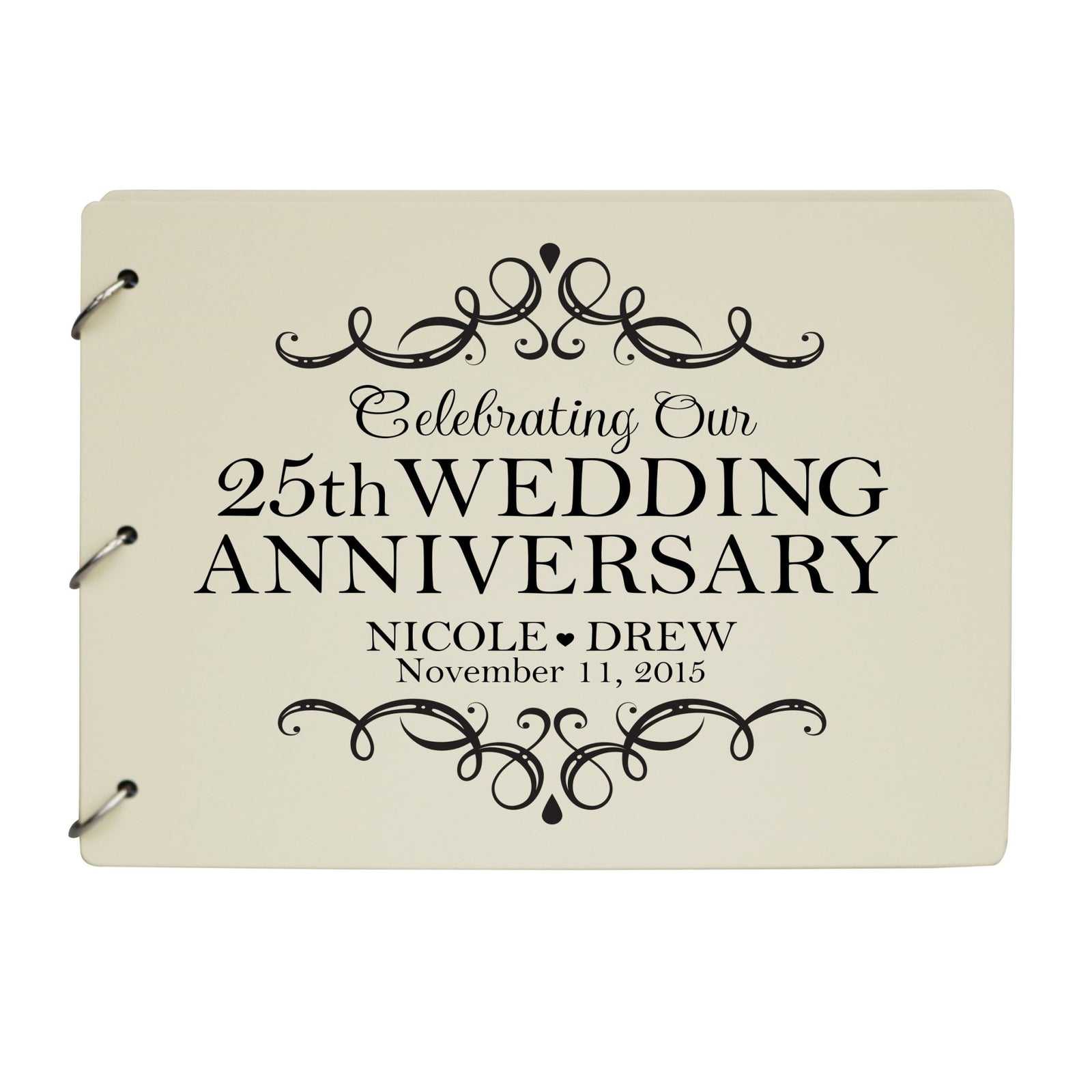 Personalized 25th Wedding Anniversary Guestbook - LifeSong Milestones