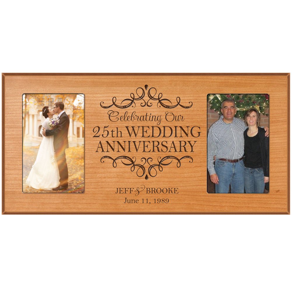 Personalized 25th Wedding Anniversary Picture Frame Gifts for Couples - LifeSong Milestones