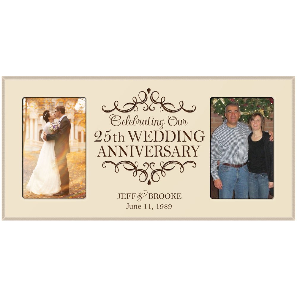Personalized 25th Wedding Anniversary Picture Frame Gifts for Couples - LifeSong Milestones