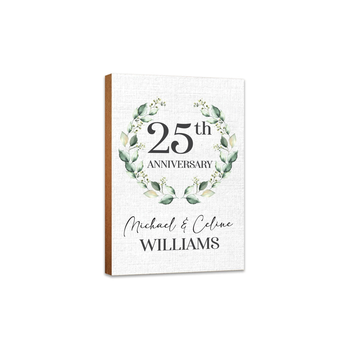 Personalized 25th Wedding Anniversary Wooden Shelf Décor and Tabletop Signs Gifts for Couples - LifeSong Milestones