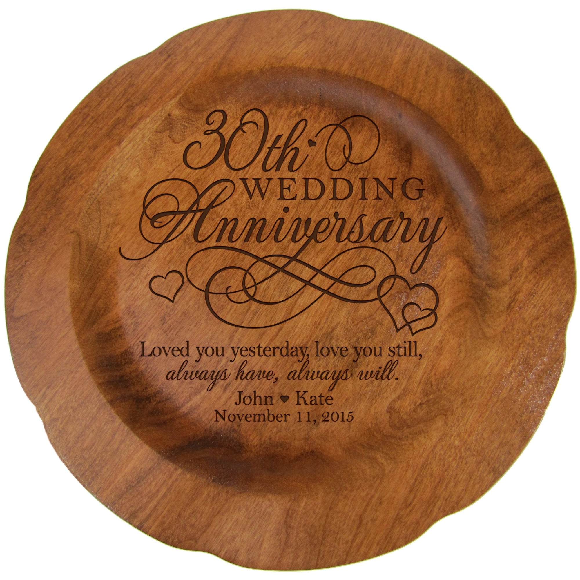 Personalized 30th Wedding Anniversary Decorative Plate - Celebrating - LifeSong Milestones