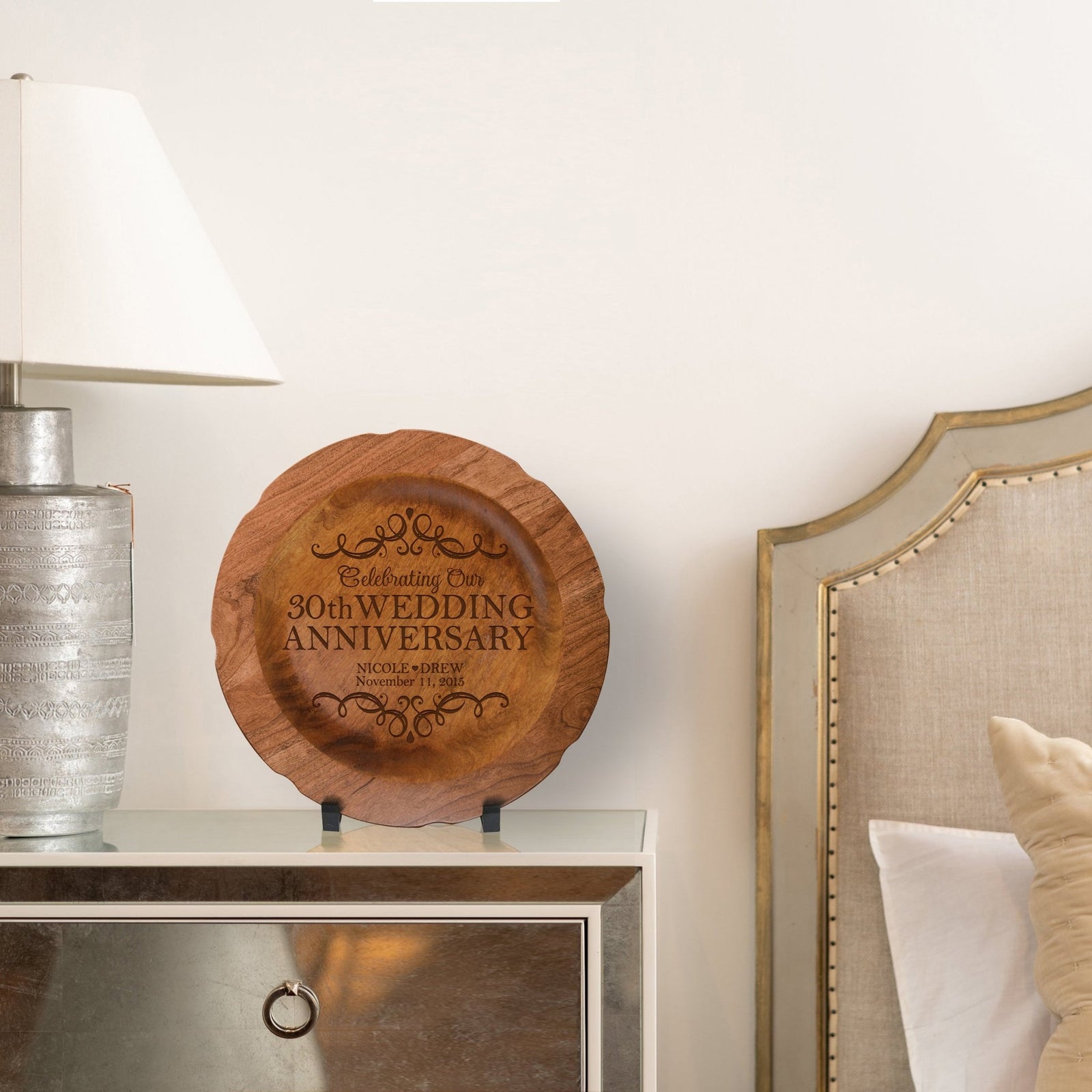 Personalized 30th Wedding Anniversary Decorative Plate - Celebrating - LifeSong Milestones