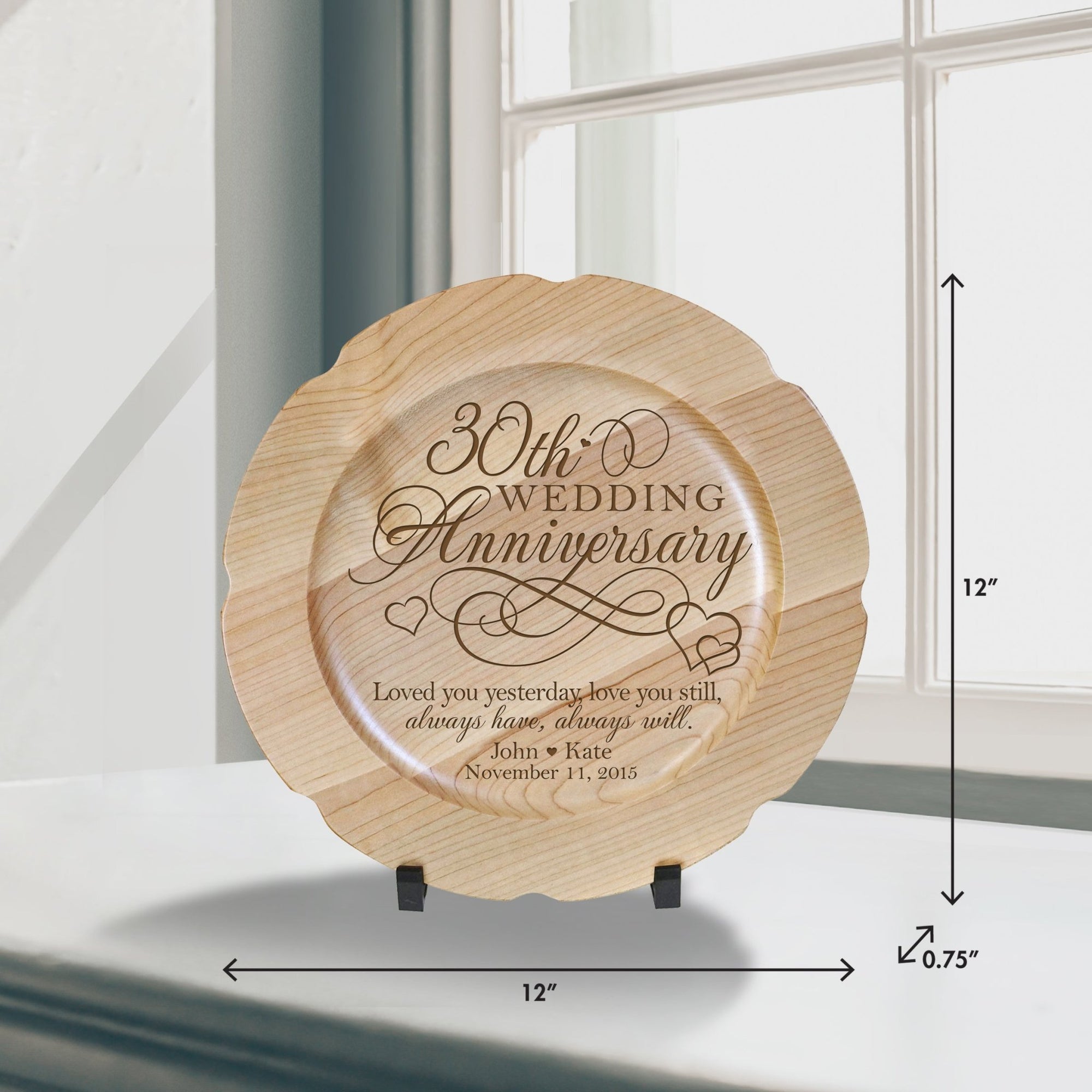 Personalized 30th Wedding Anniversary Decorative Plate - Celebrating - LifeSong Milestones