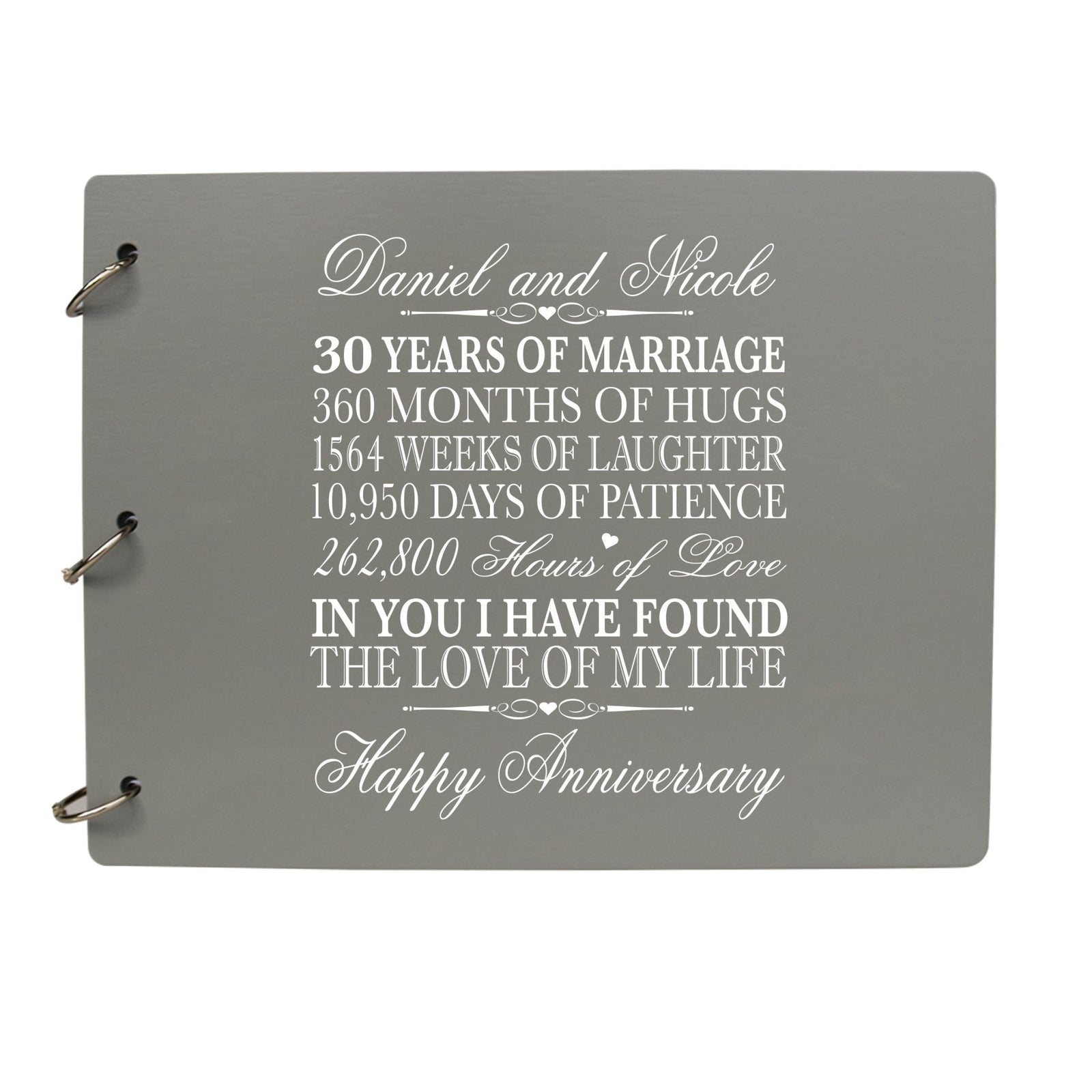 Personalized 30th Wedding Anniversary Guestbook - LifeSong Milestones