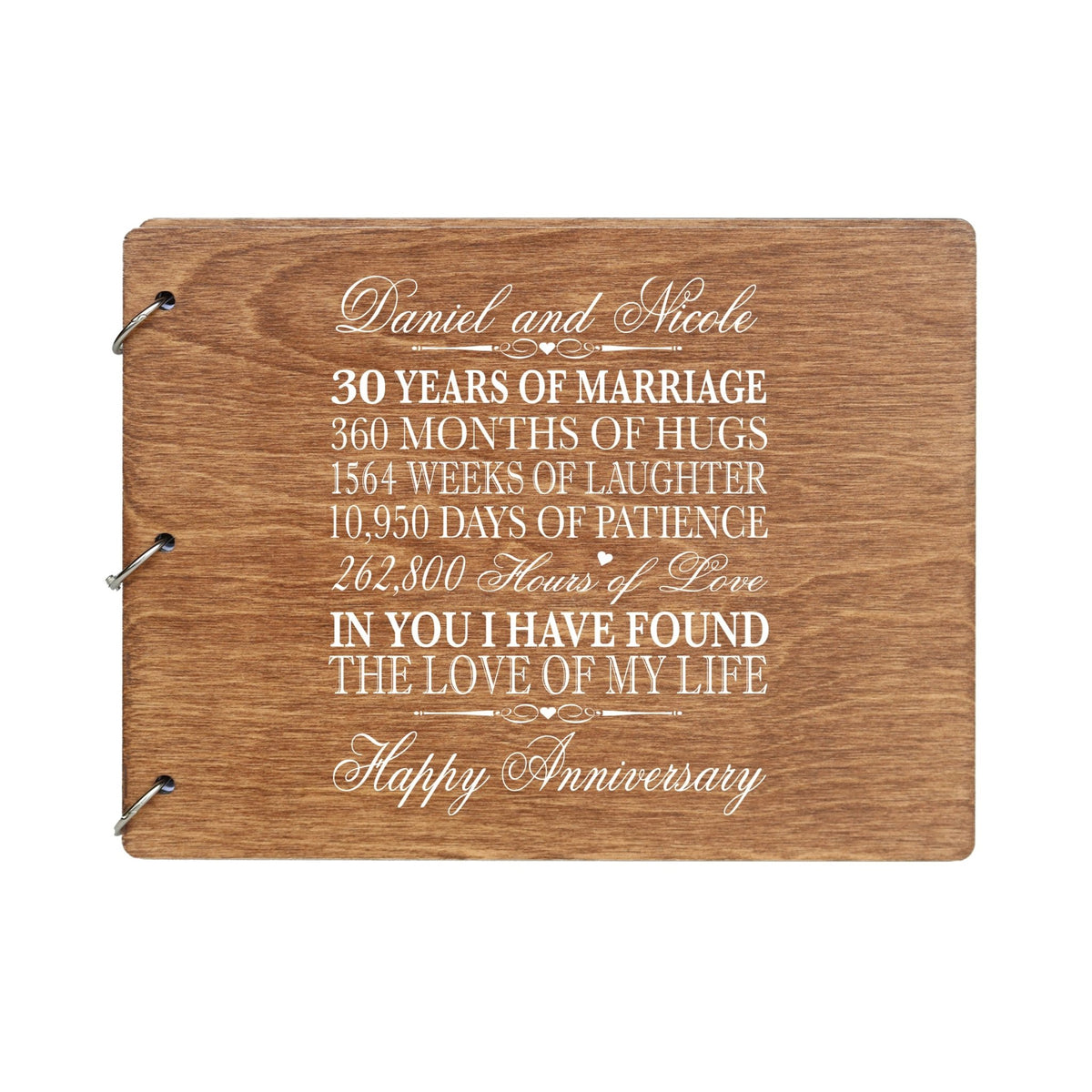 Personalized 30th Wedding Anniversary Guestbook - LifeSong Milestones