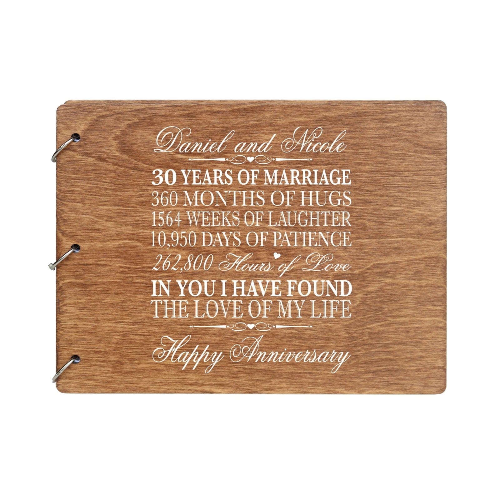 Personalized 30th Wedding Anniversary Guestbook - LifeSong Milestones