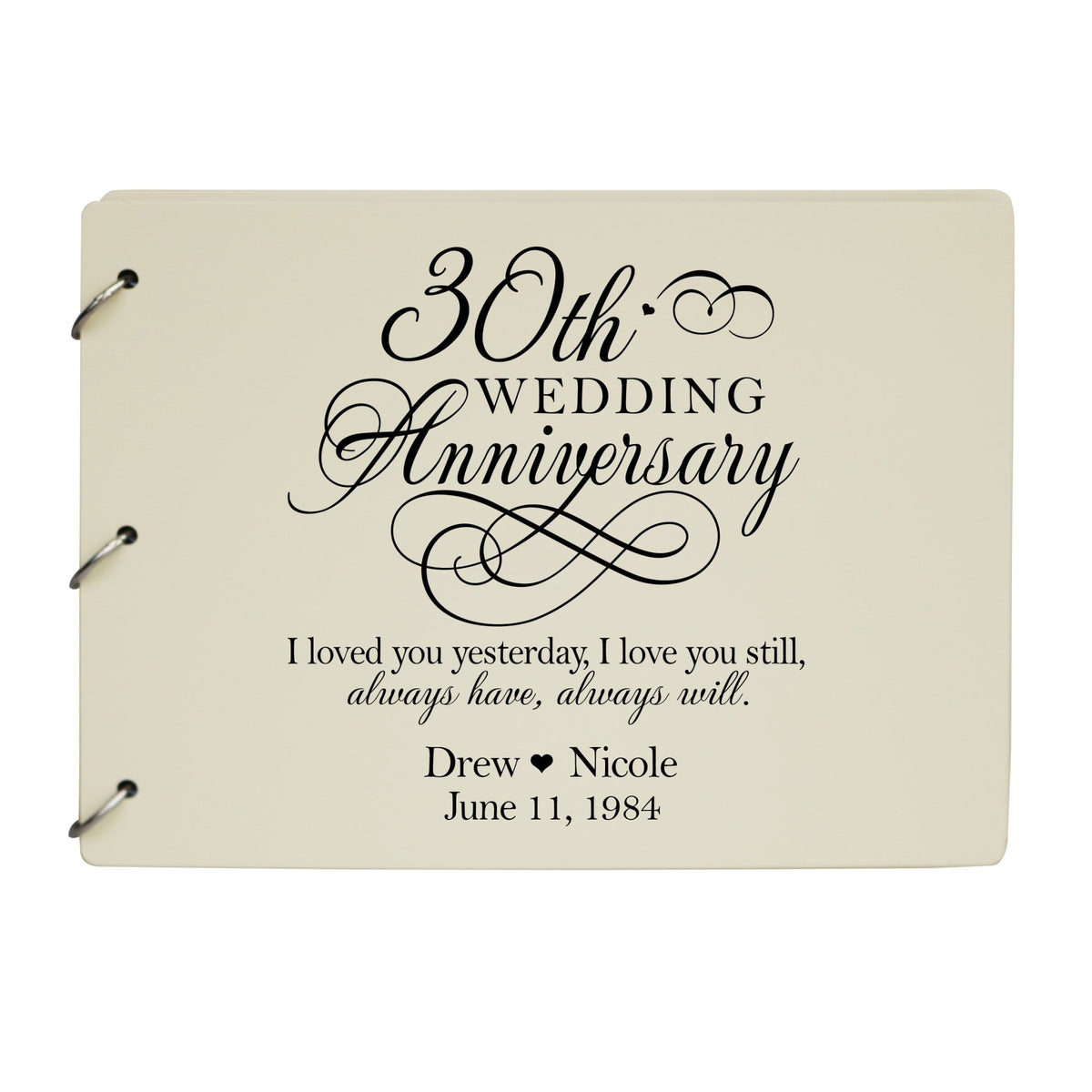 Personalized 30th Wedding Anniversary Guestbook - LifeSong Milestones