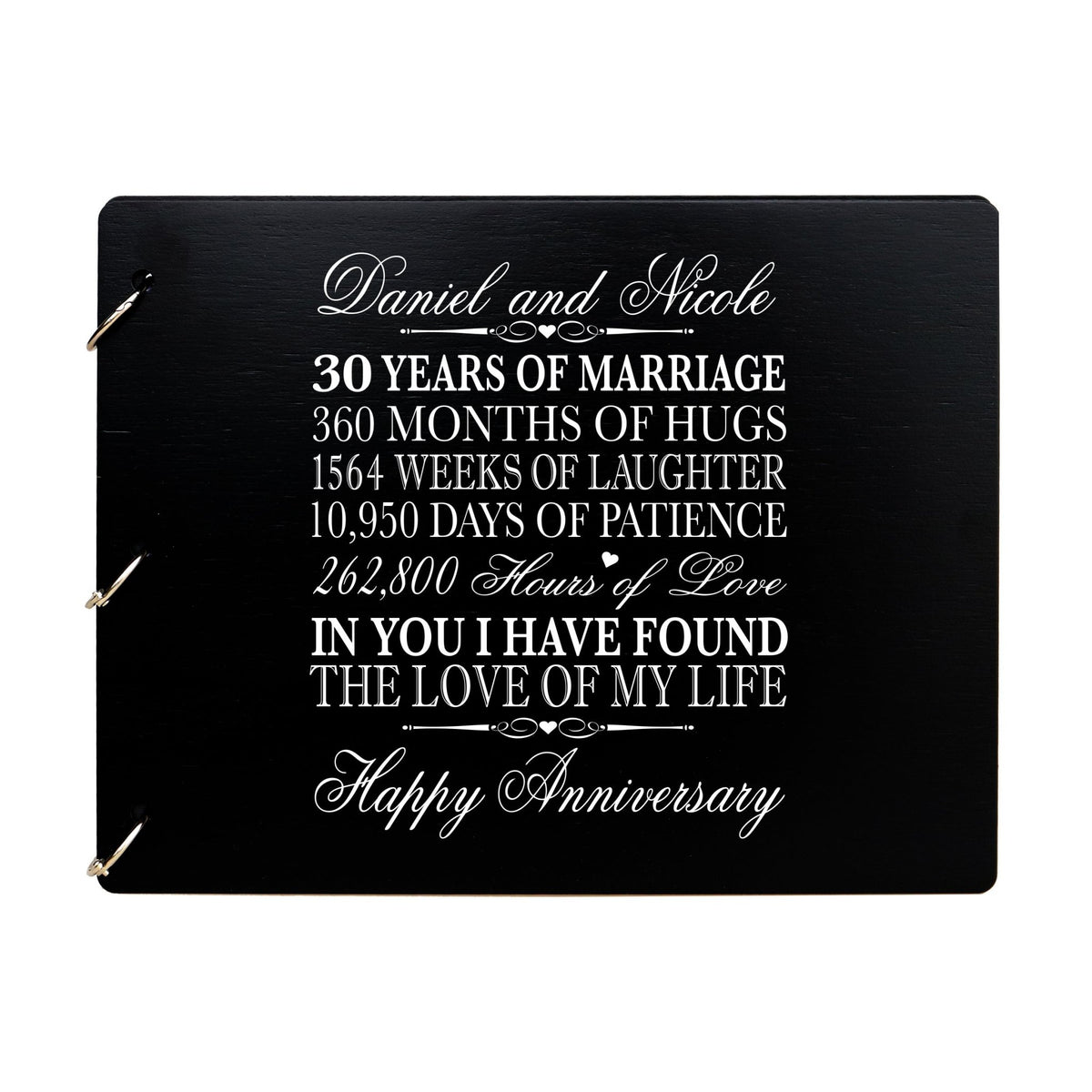 Personalized 30th Wedding Anniversary Guestbook - LifeSong Milestones