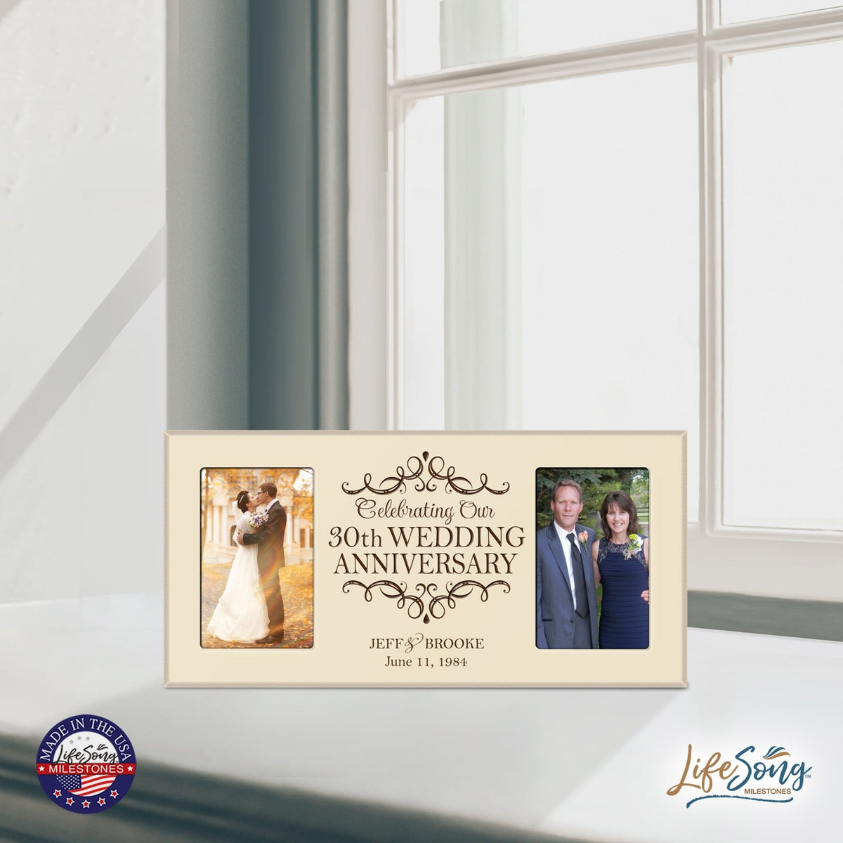 Personalized 30th Wedding Anniversary Picture Frame Gifts for Couples - LifeSong Milestones