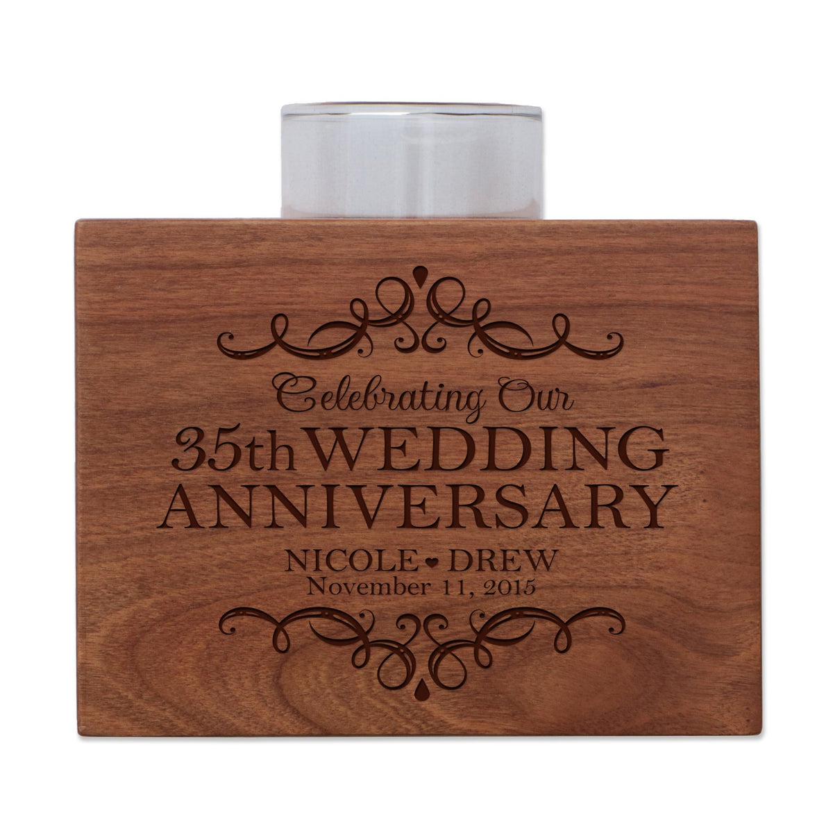 Personalized 35th Anniversary Candle Holder - Celebrating - LifeSong Milestones