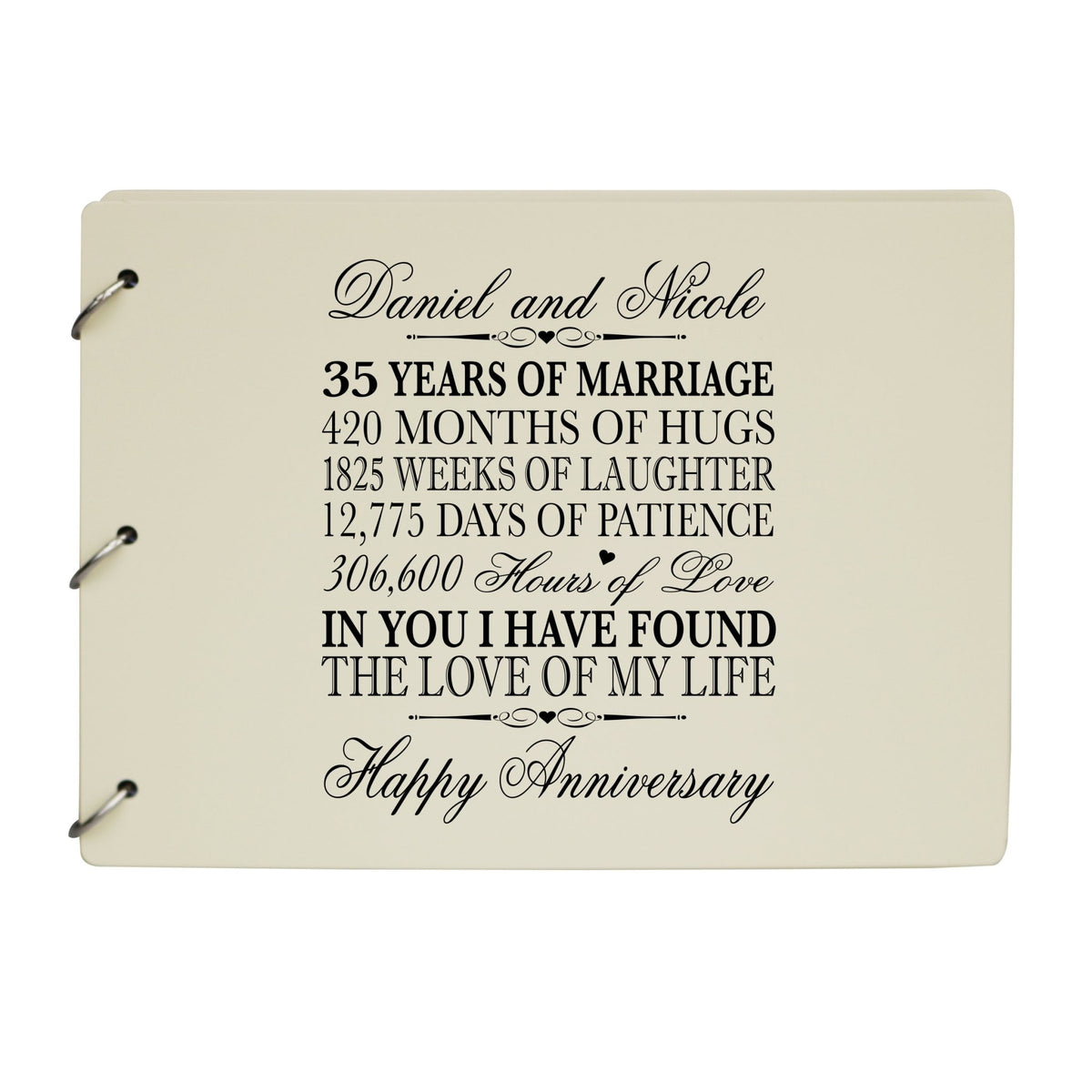 Personalized 35th Wedding Anniversary Guestbook - LifeSong Milestones