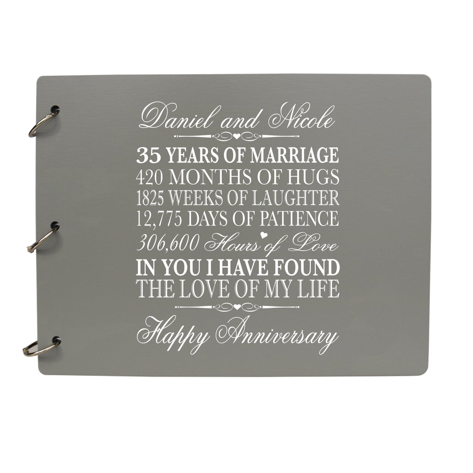 Personalized 35th Wedding Anniversary Guestbook - LifeSong Milestones