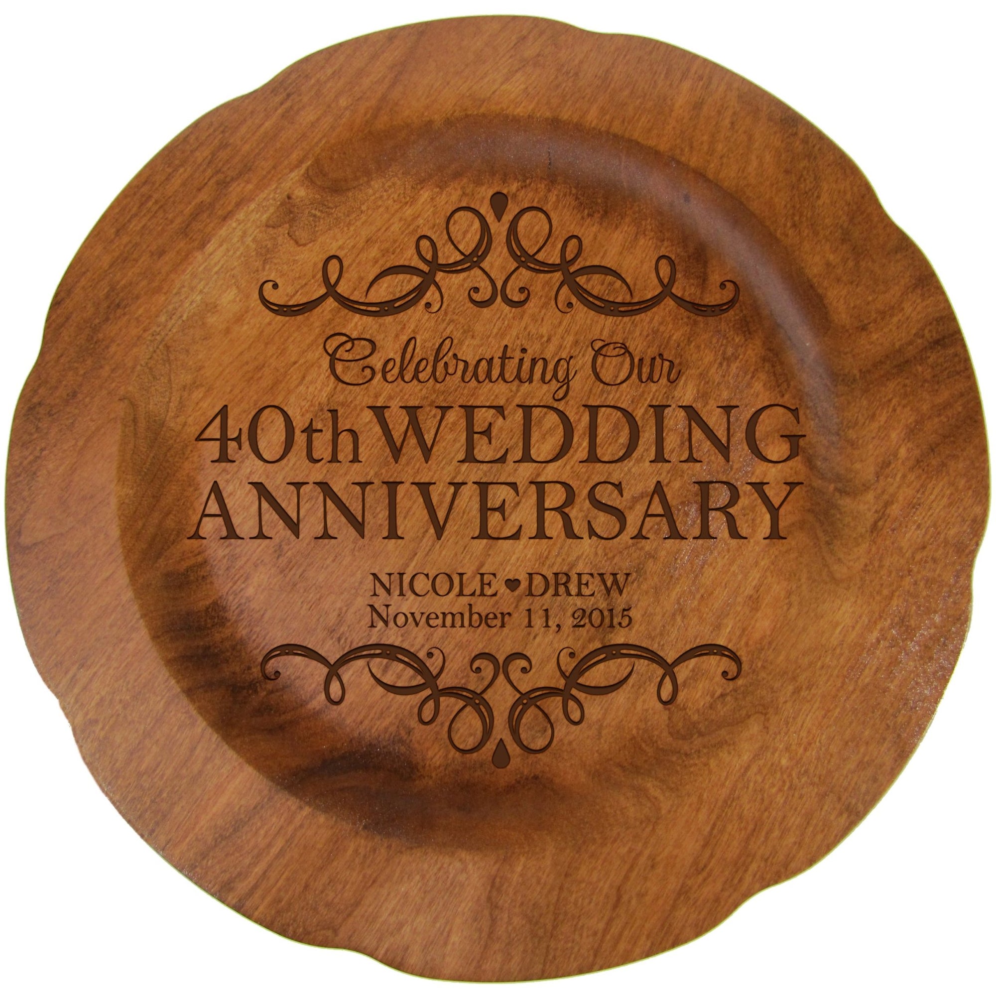 Personalized 40th Wedding Anniversary Decorative Plate - Celebrating - LifeSong Milestones