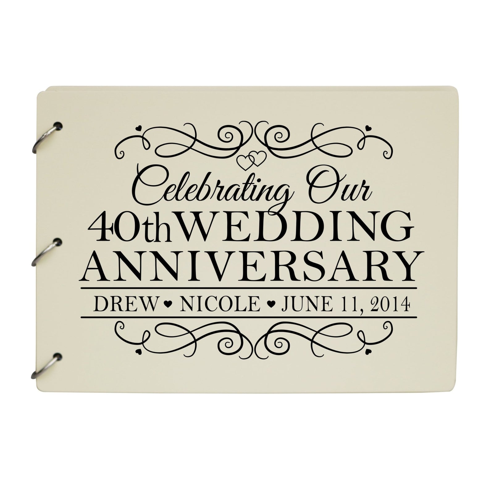 Personalized 40th Wedding Anniversary Guestbook - LifeSong Milestones