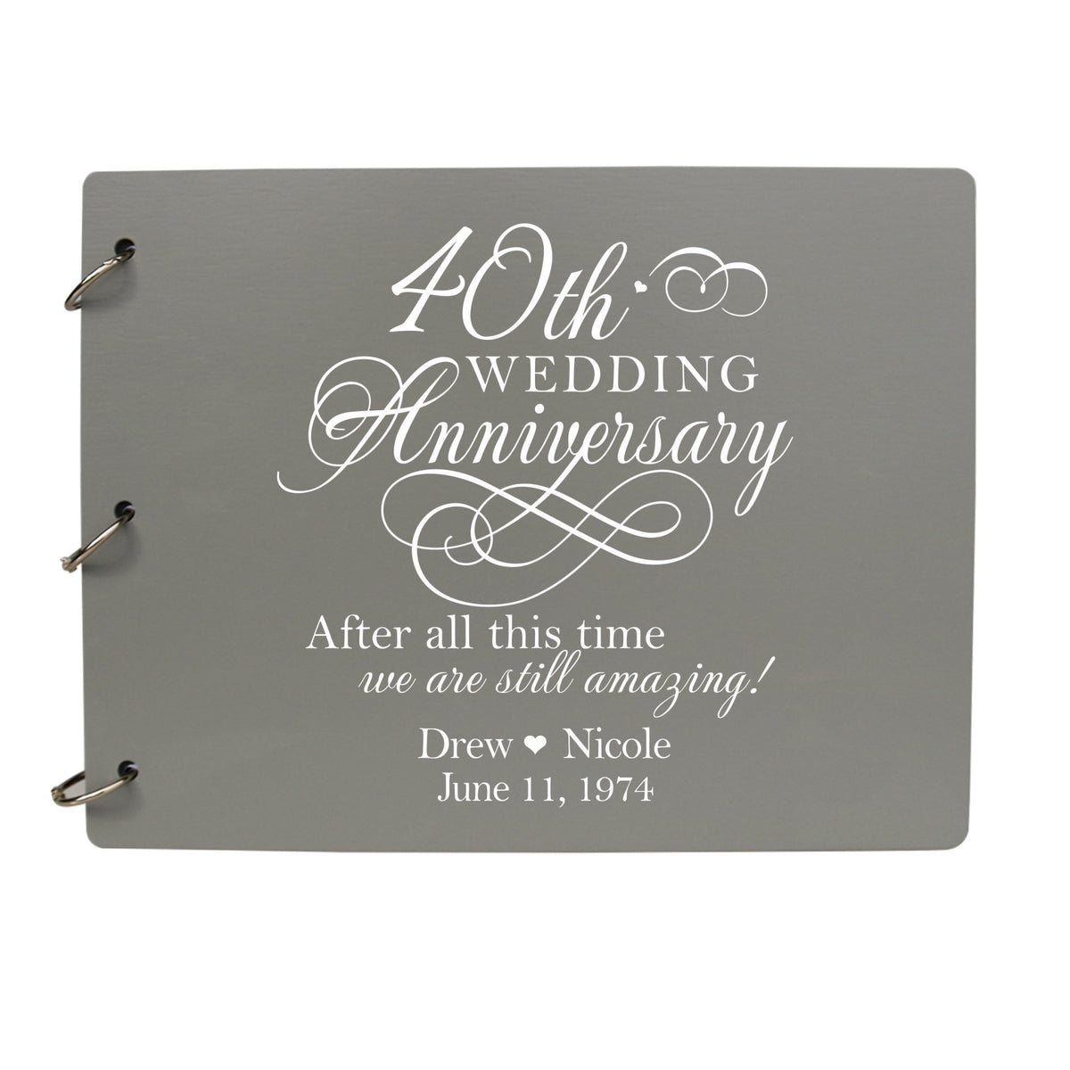 Personalized 40th Wedding Anniversary Guestbook - LifeSong Milestones