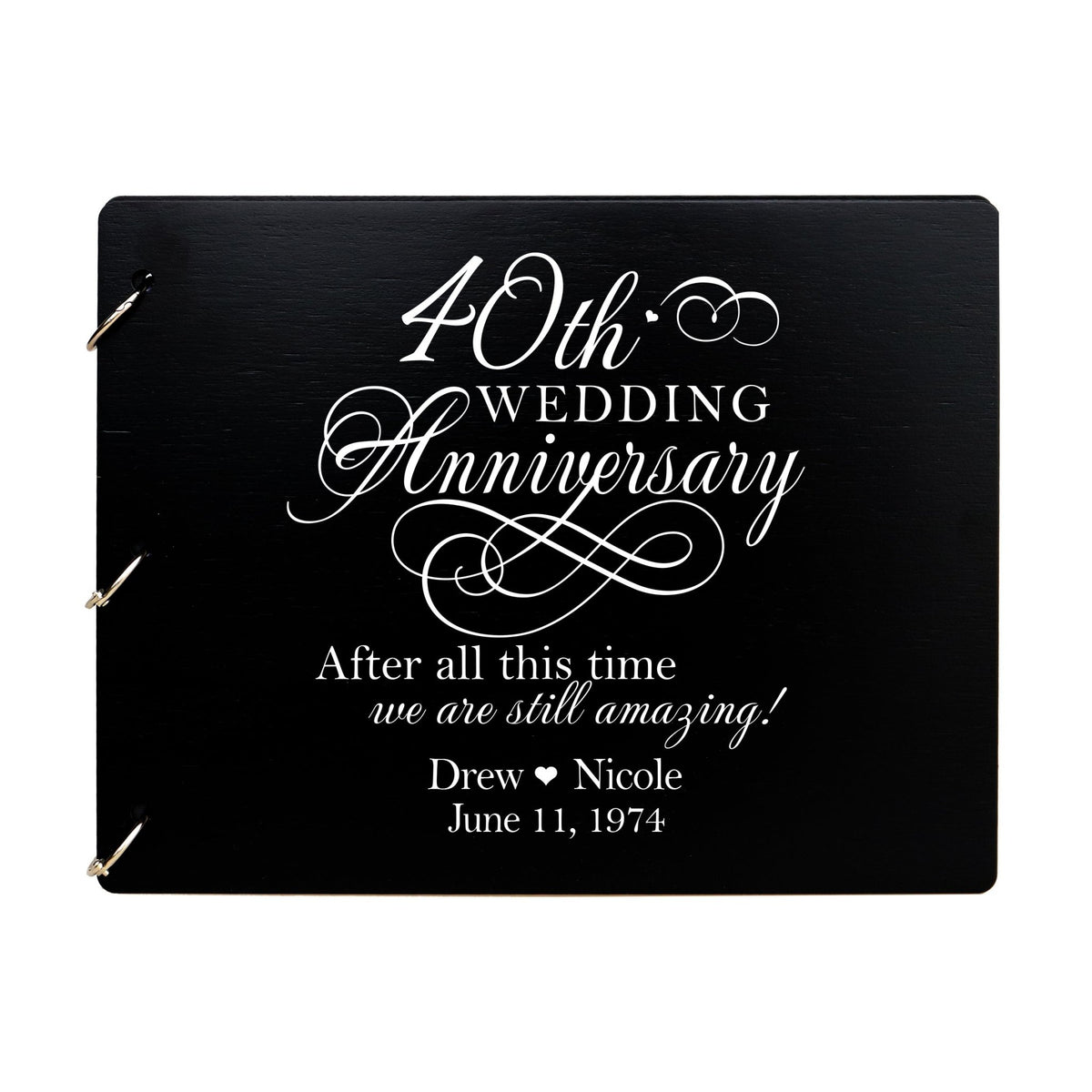Personalized 40th Wedding Anniversary Guestbook - LifeSong Milestones