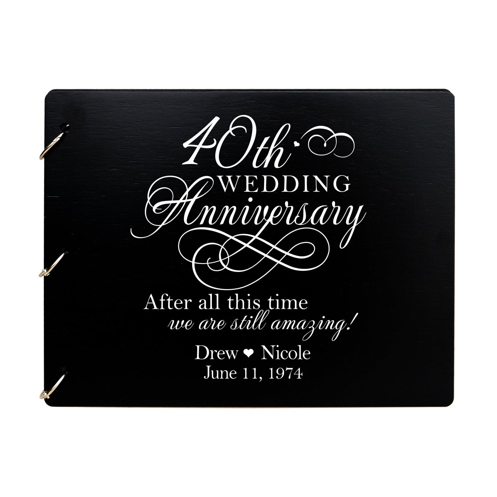 Personalized 40th Wedding Anniversary Guestbook - LifeSong Milestones