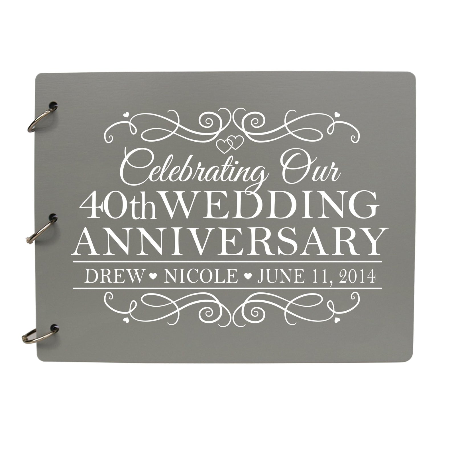 Personalized 40th Wedding Anniversary Guestbook - LifeSong Milestones