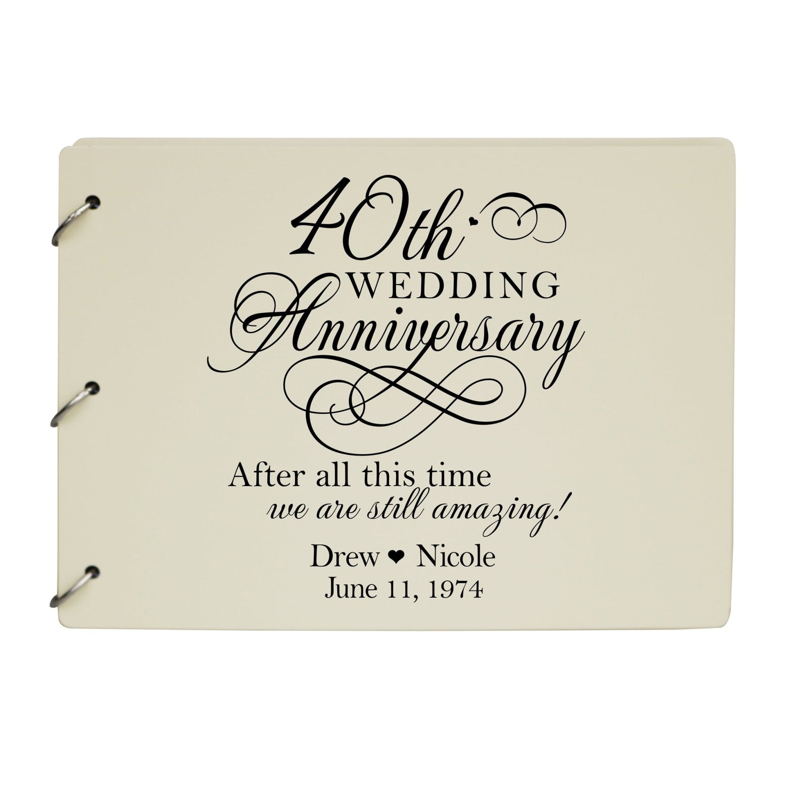 Personalized 40th Wedding Anniversary Guestbook - LifeSong Milestones