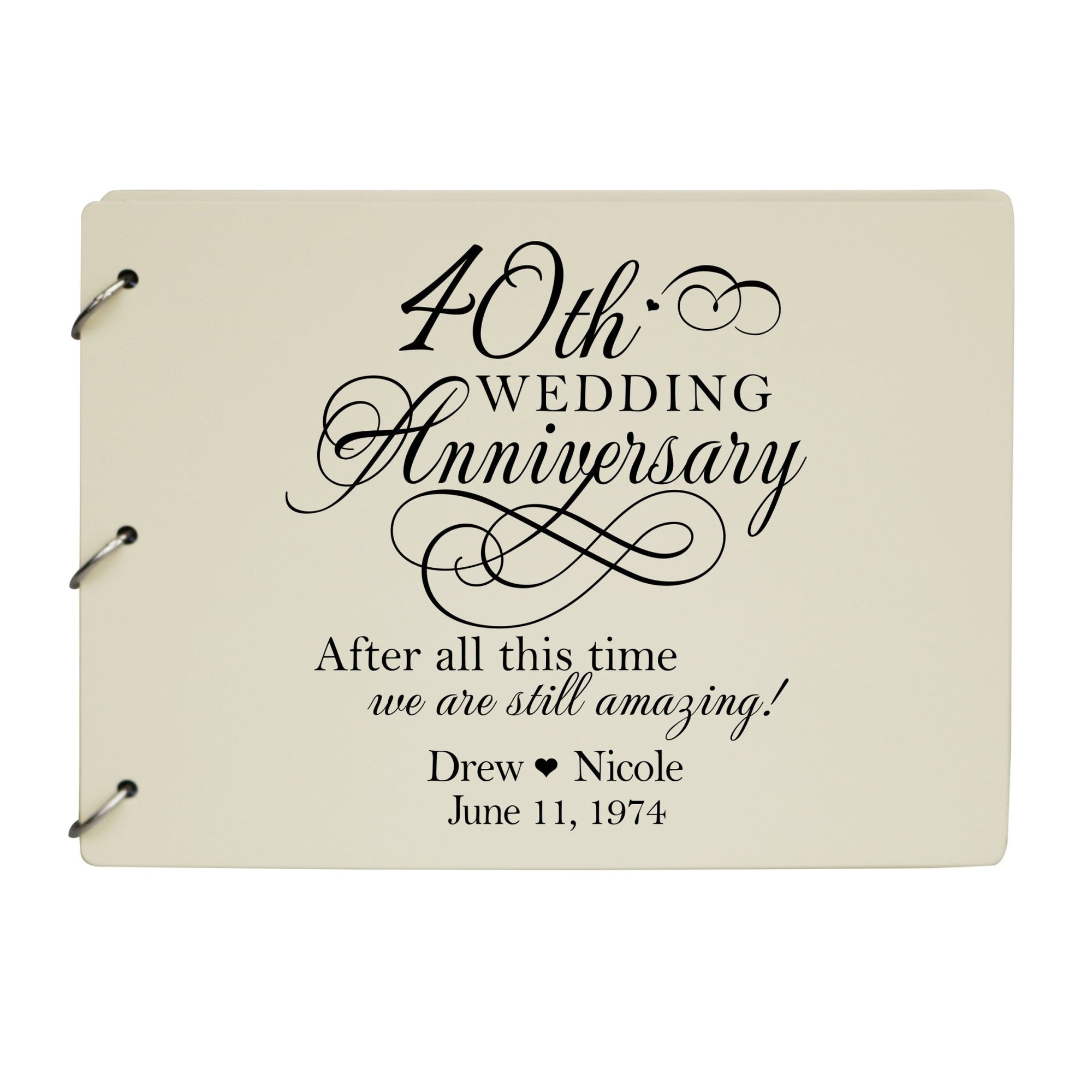 Personalized 40th Wedding Anniversary Guestbook - LifeSong Milestones