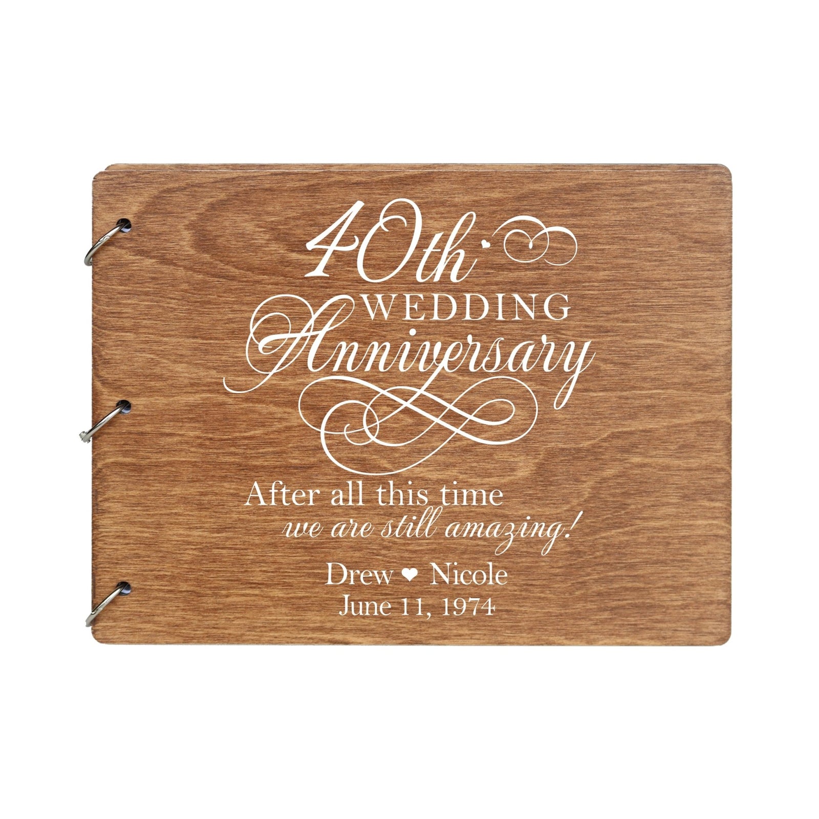 Personalized 40th Wedding Anniversary Guestbook - LifeSong Milestones