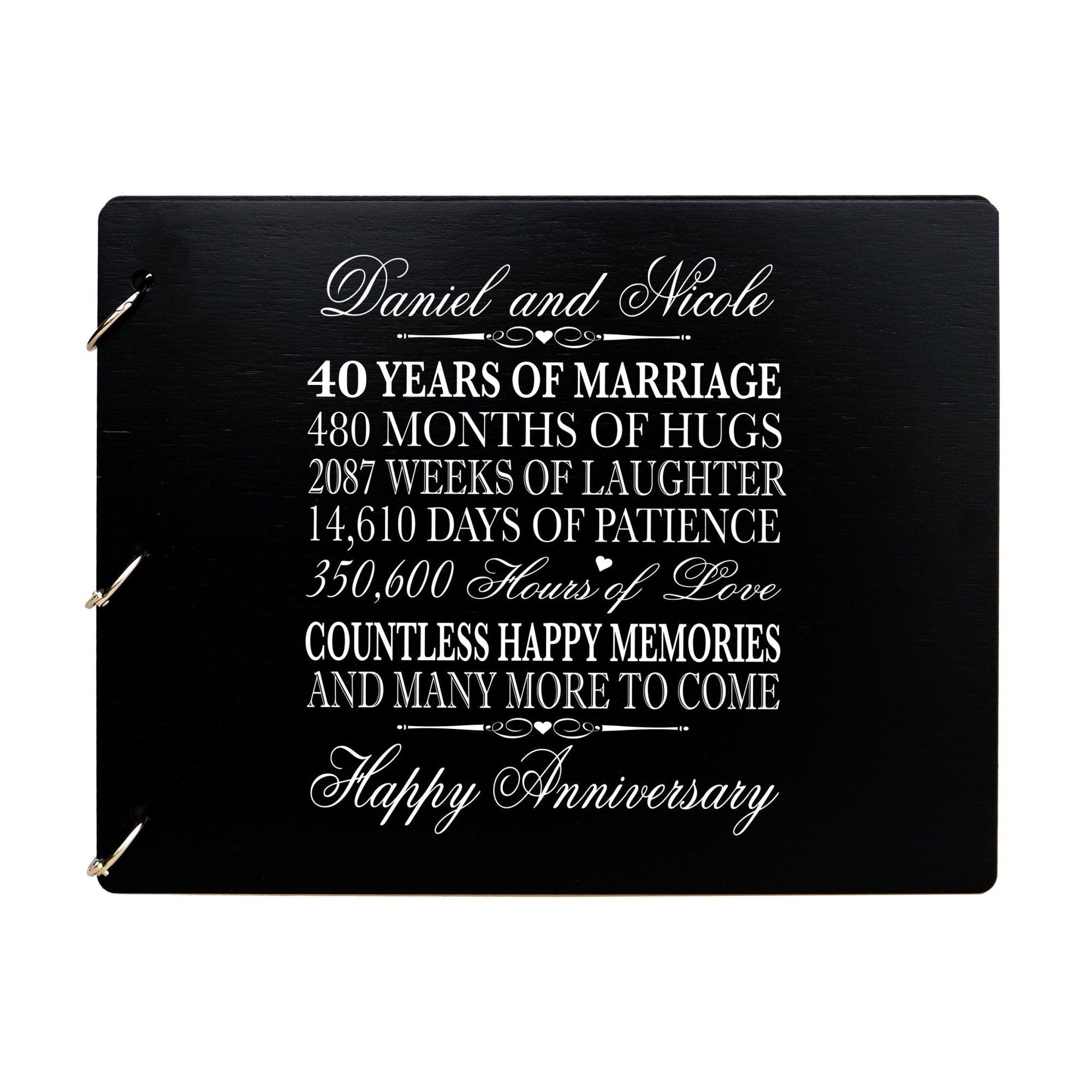 Personalized 40th Wedding Anniversary Guestbook - LifeSong Milestones