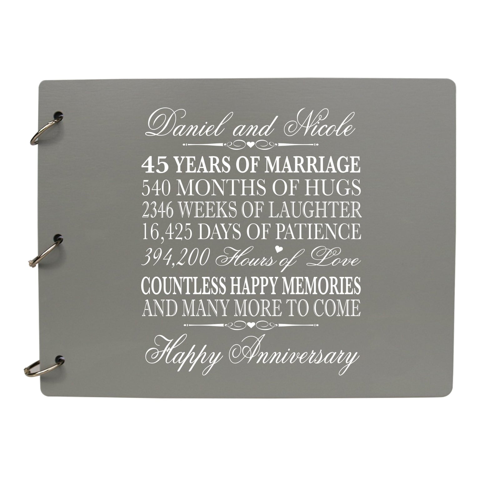 Personalized 45th Wedding Anniversary Guestbook - LifeSong Milestones
