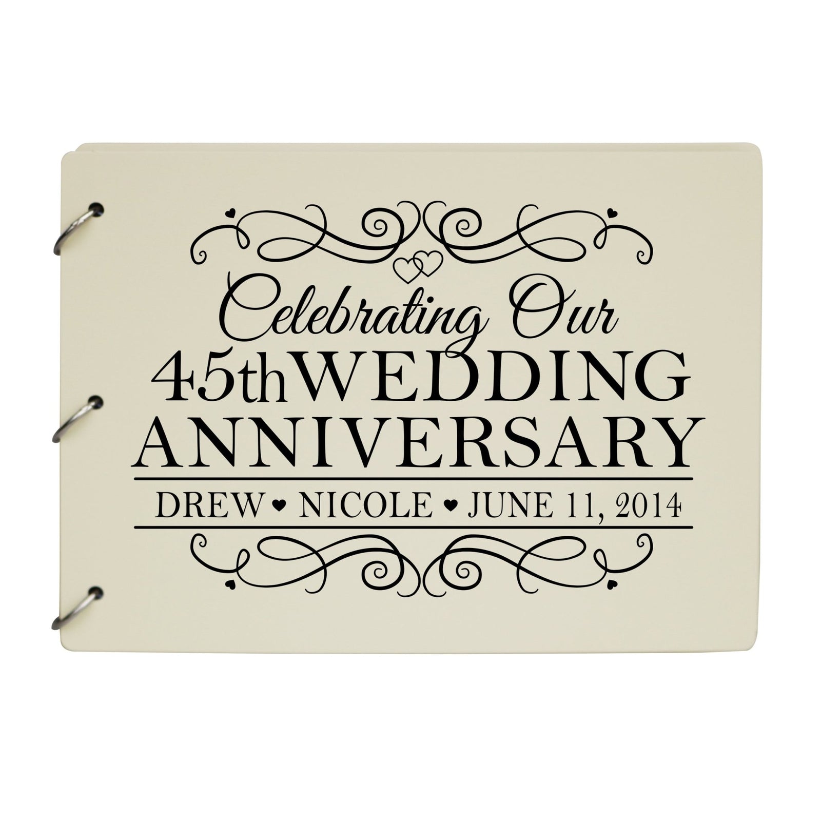 Personalized 45th Wedding Anniversary Guestbook - LifeSong Milestones