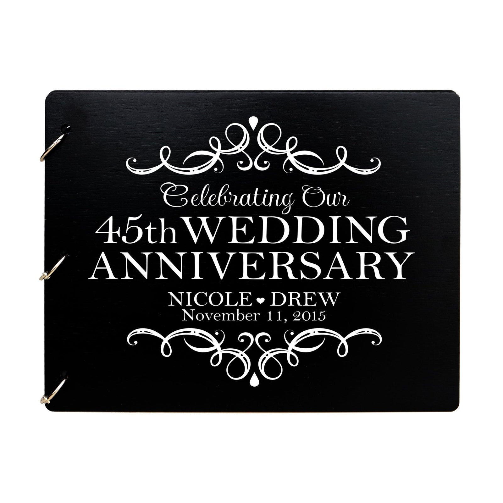Personalized 45th Wedding Anniversary Guestbook - LifeSong Milestones
