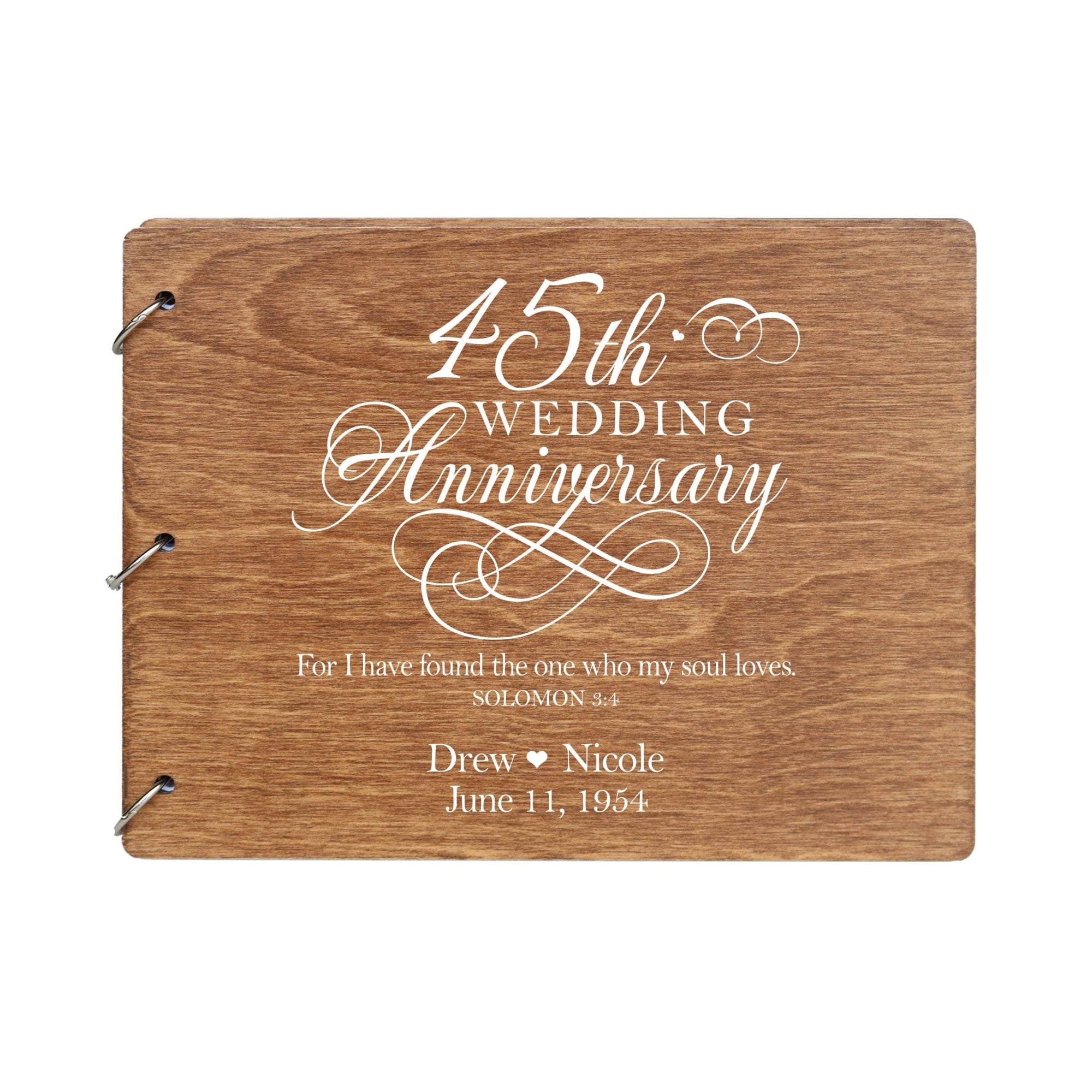Personalized 45th Wedding Anniversary Guestbook - LifeSong Milestones