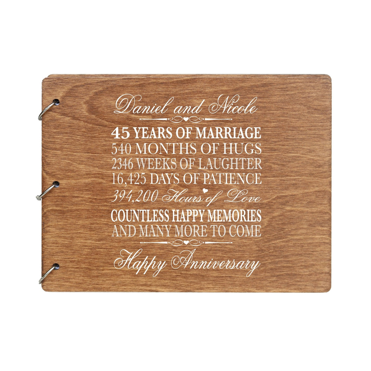 Personalized 45th Wedding Anniversary Guestbook - LifeSong Milestones