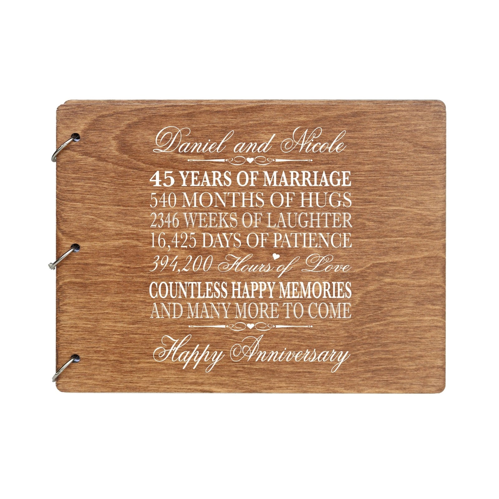 Personalized 45th Wedding Anniversary Guestbook - LifeSong Milestones