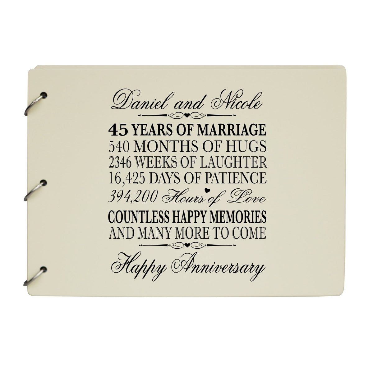 Personalized 45th Wedding Anniversary Guestbook - LifeSong Milestones