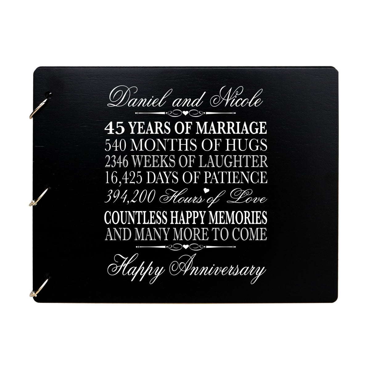 Personalized 45th Wedding Anniversary Guestbook - LifeSong Milestones