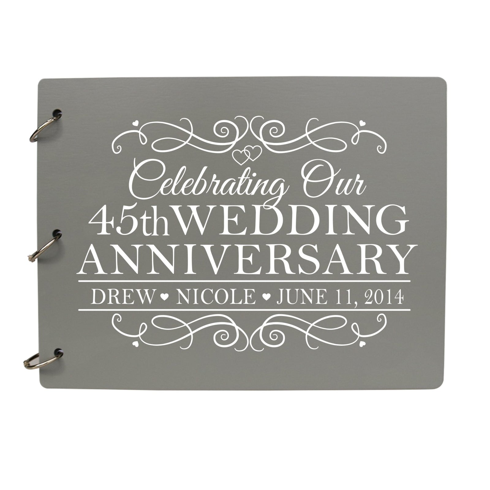 Personalized 45th Wedding Anniversary Guestbook - LifeSong Milestones