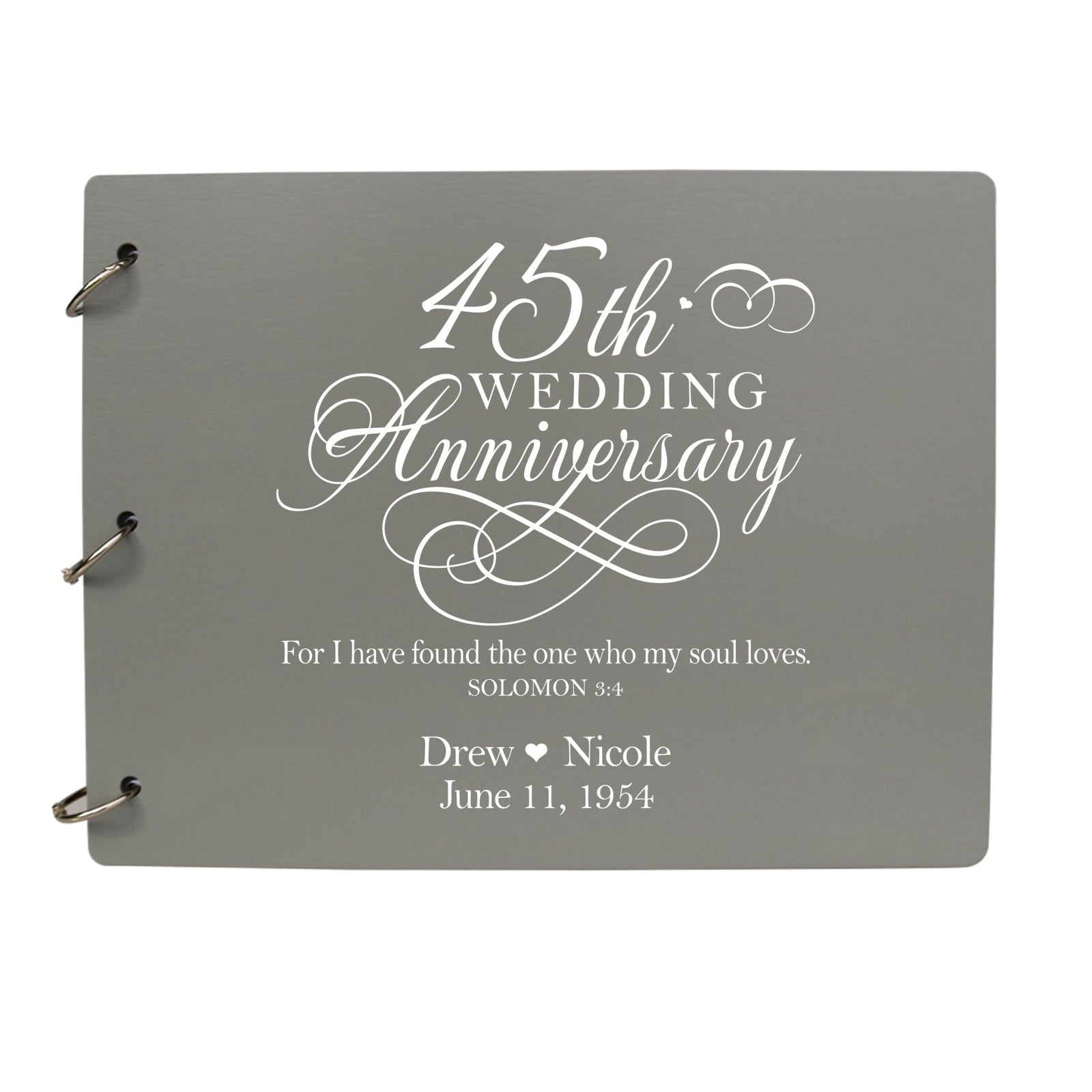 Personalized 45th Wedding Anniversary Guestbook - LifeSong Milestones