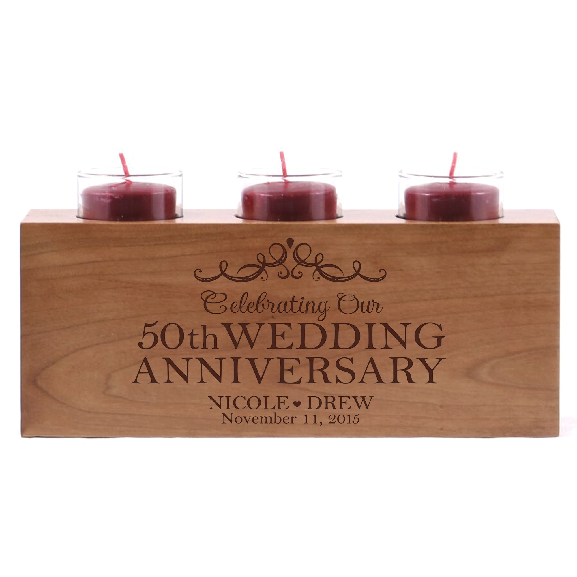 Personalized 50th Anniversary Candle Holder - Celebrating - LifeSong Milestones