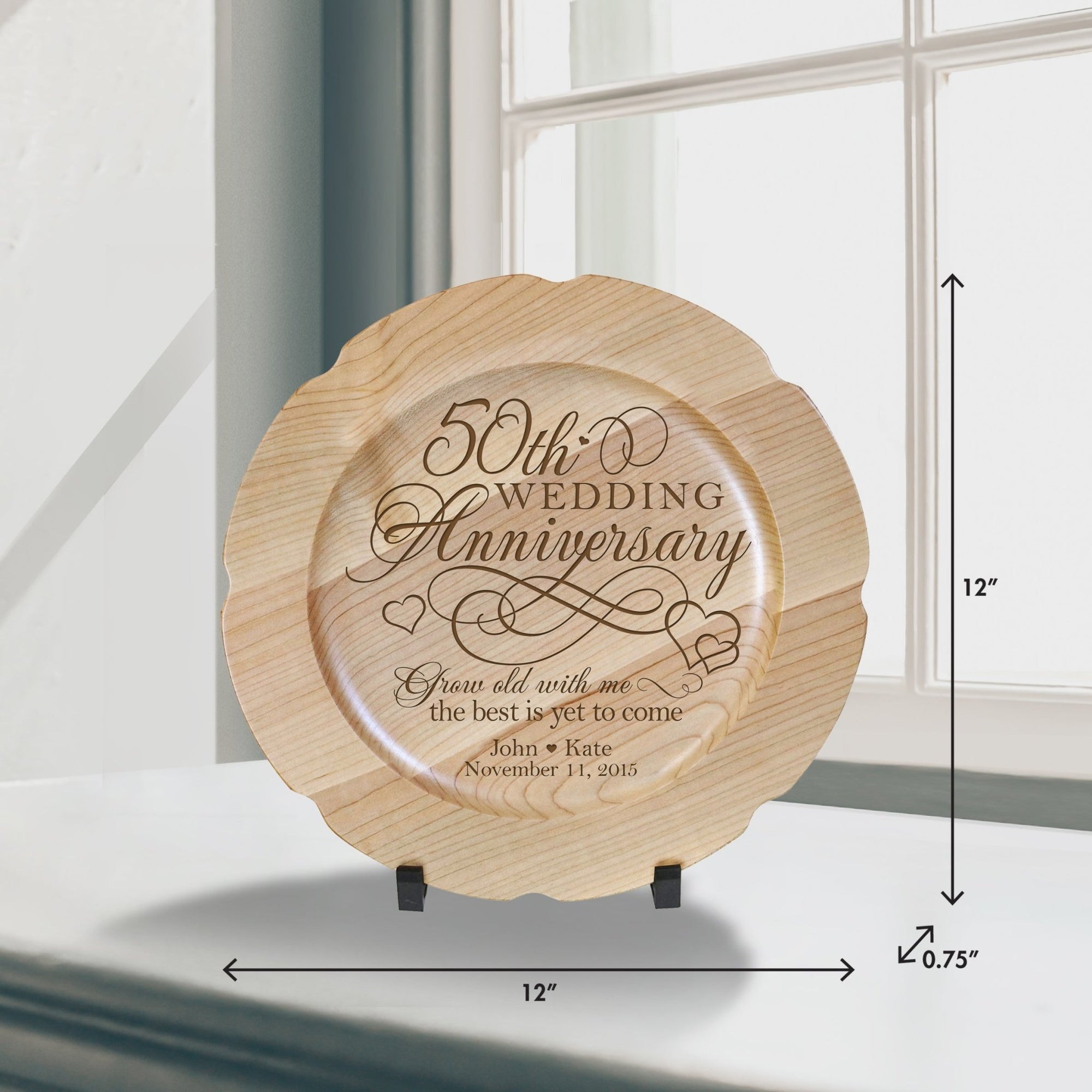 Personalized 50th Wedding Anniversary Decorative Plate - Celebrating - LifeSong Milestones