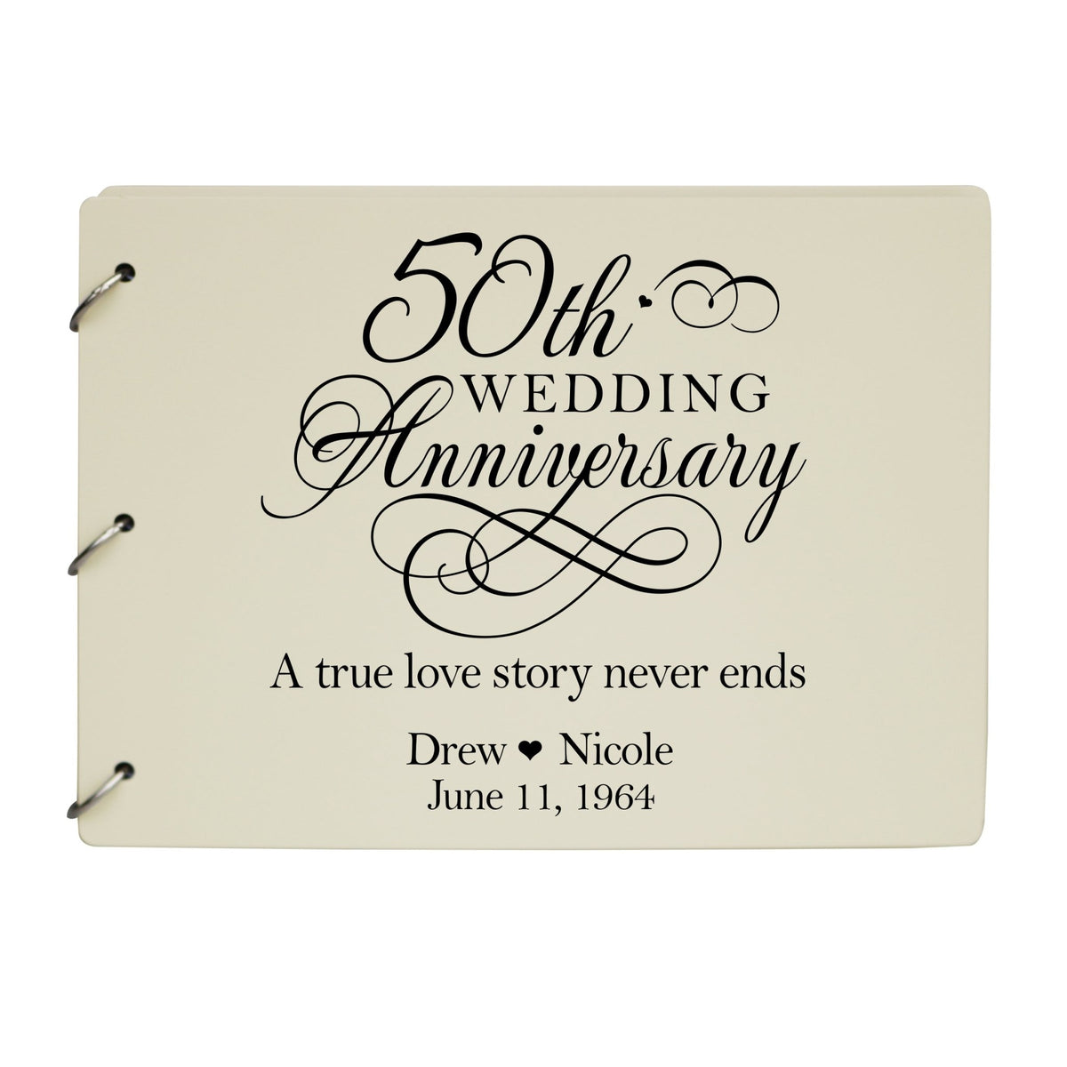 Personalized 50th Wedding Anniversary Guestbook - LifeSong Milestones